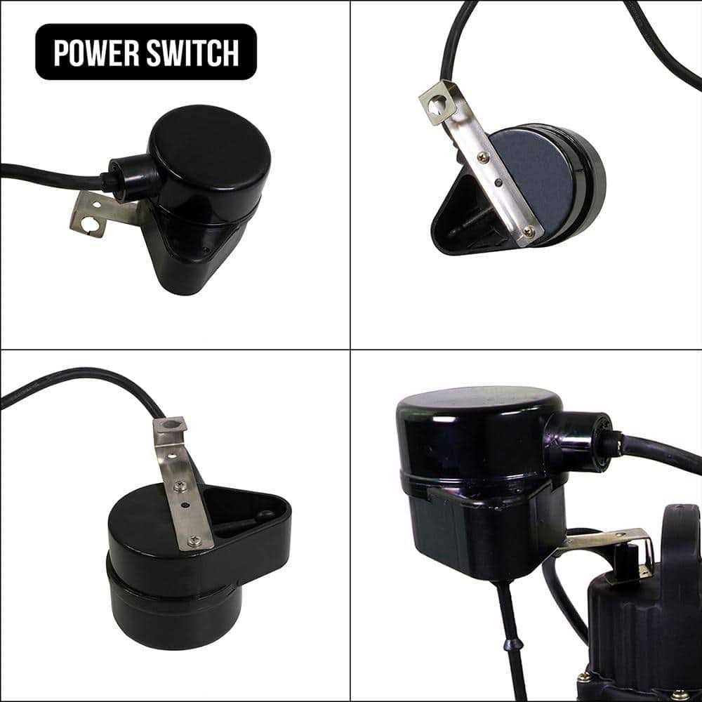 The Plumber's Choice 1/2 HP Heavy Duty Submersible Sump Pump Kit with Float Switch, Check Valve and Torque Wrench in Black - Image 4