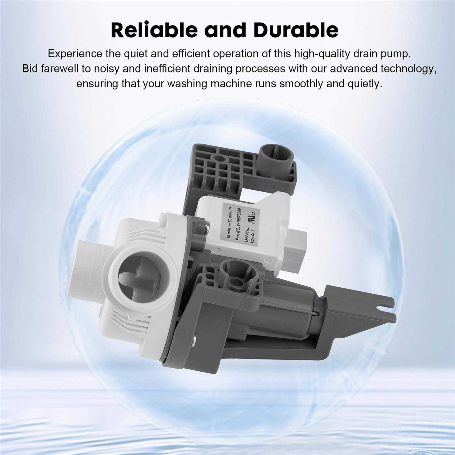 W10876600 Washer Drain Pump Replaces W10727777 W10876600VP AP6004933 PS11738156 B25-3A04 Compatible with Whirlpool - Image 5