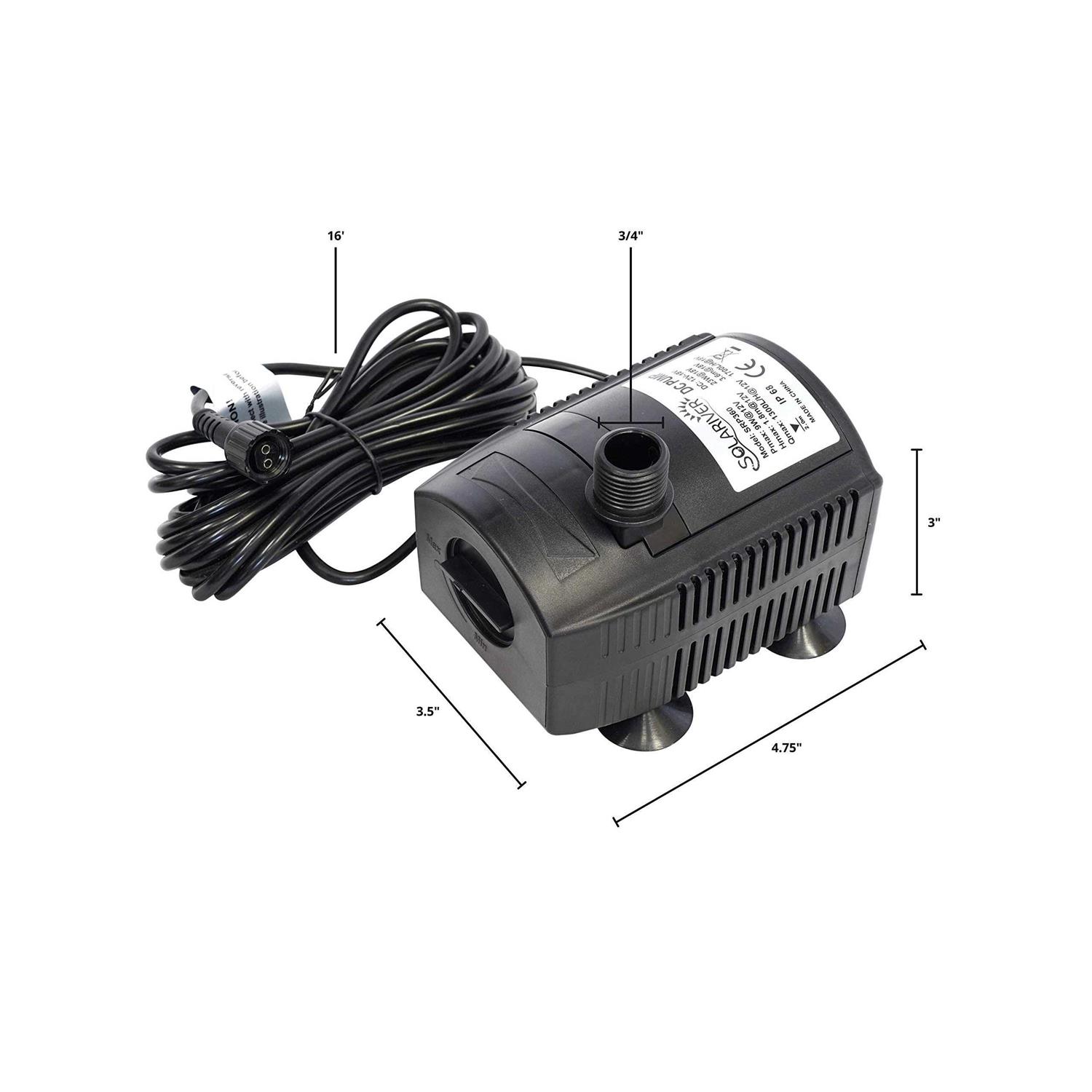 Solariver Solar Water Pump Kit 360+GPH Submersible Pump with Adjustable Flow - Image 5