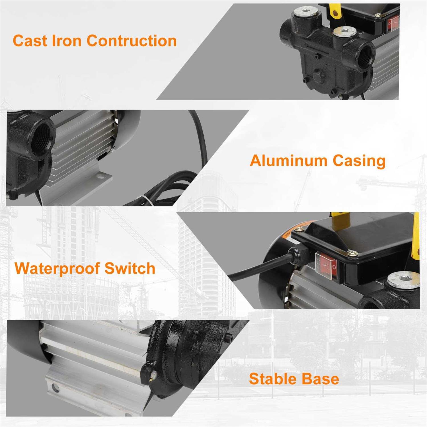 BLACKHORSE-RACING Self Priming 110V AC 16GPM 60L/min Oil Transfer Pump Fuel Diesel Kerosene Biodiesel Pumps - Image 3