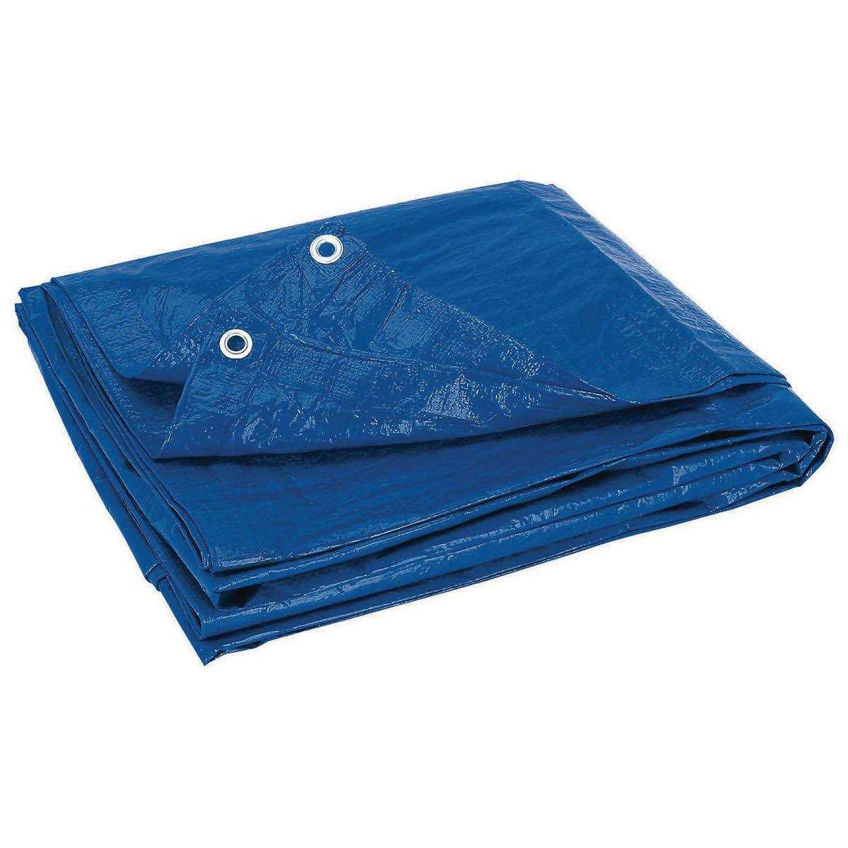 Hft 4 in. x 6 in. Blue All-Purpose Weather-Resistant Tarp