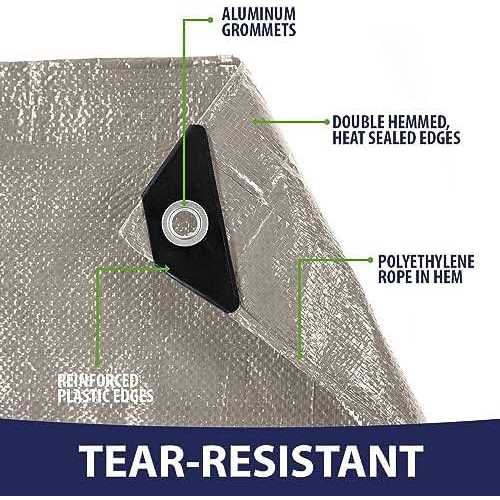 Rugged Rhino Tarp All Weather Protection 100% Waterproof Tarps Tear UV and Temperature Resistant High Durability Reinforced Grommets - Image 3