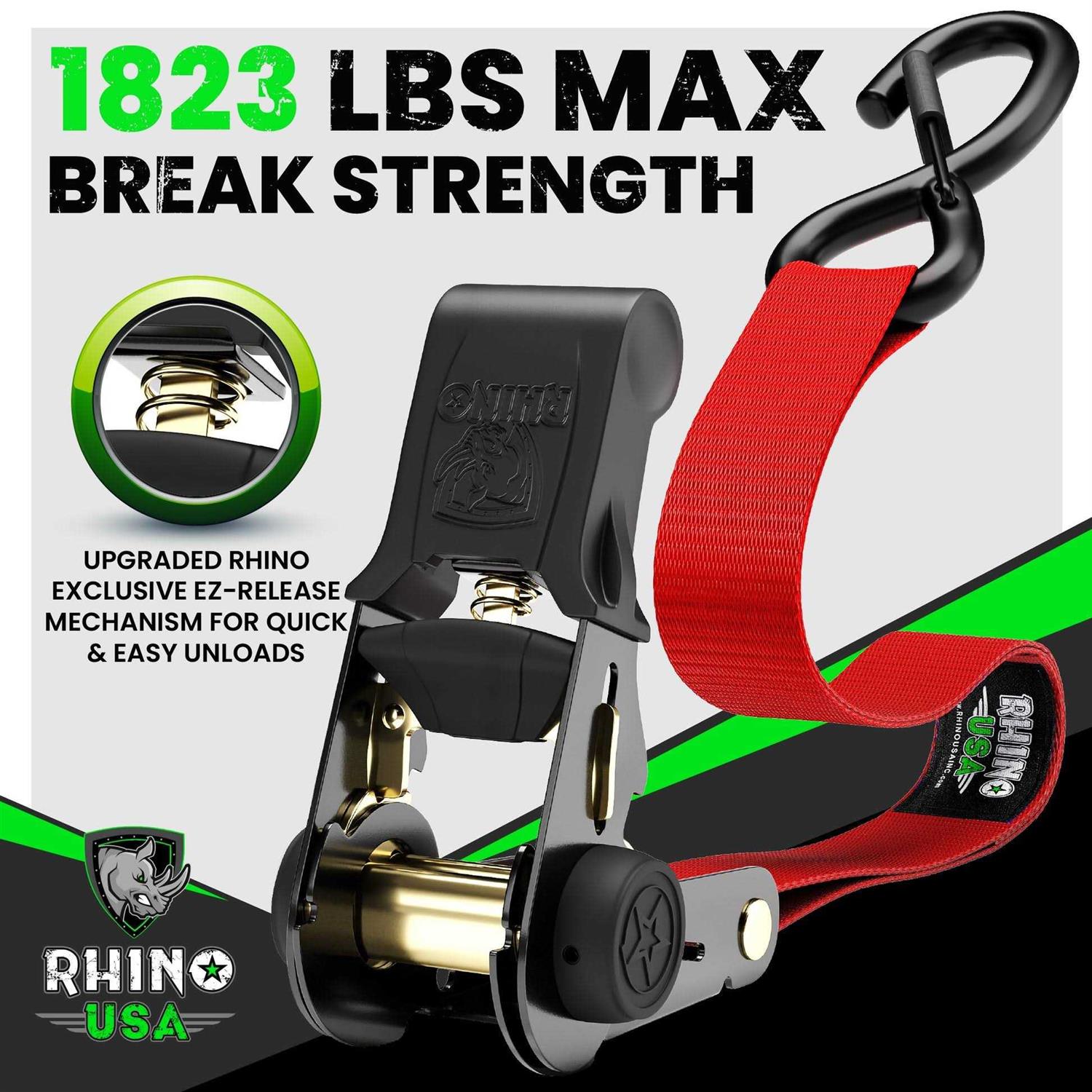 Rhino USA 1 x 15' Ratchet Tie-Down Set - Image 3