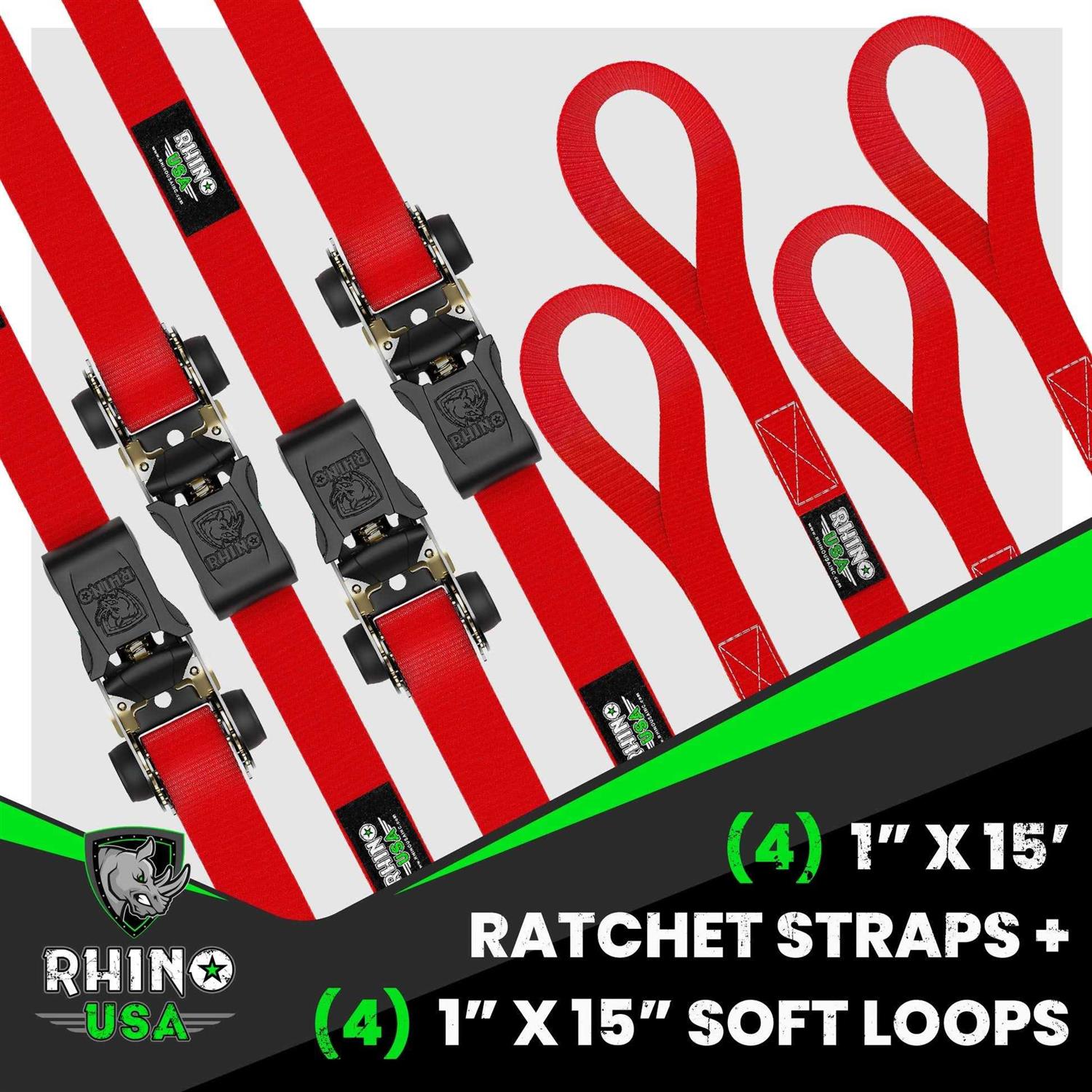 Rhino USA 1 x 15' Ratchet Tie-Down Set - Image 4