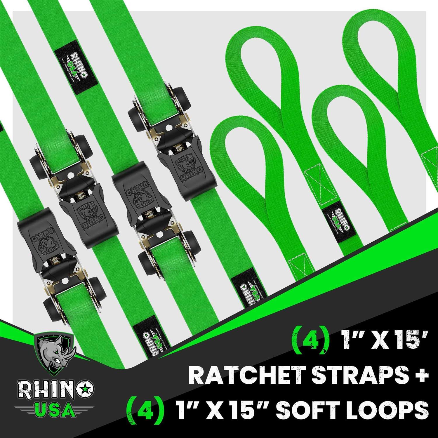 Rhino USA 1 x 15' Ratchet Tie-Down Set - Image 3
