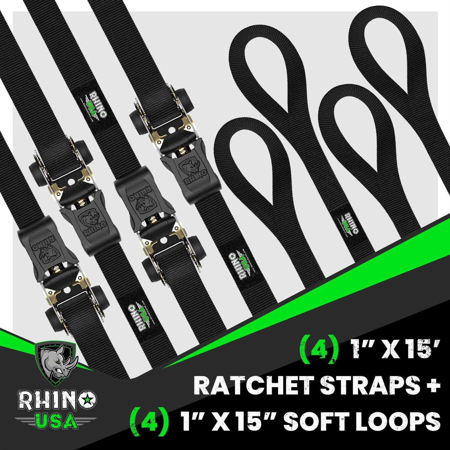 Rhino USA 1 x 15' Ratchet Tie-Down Set - Image 4