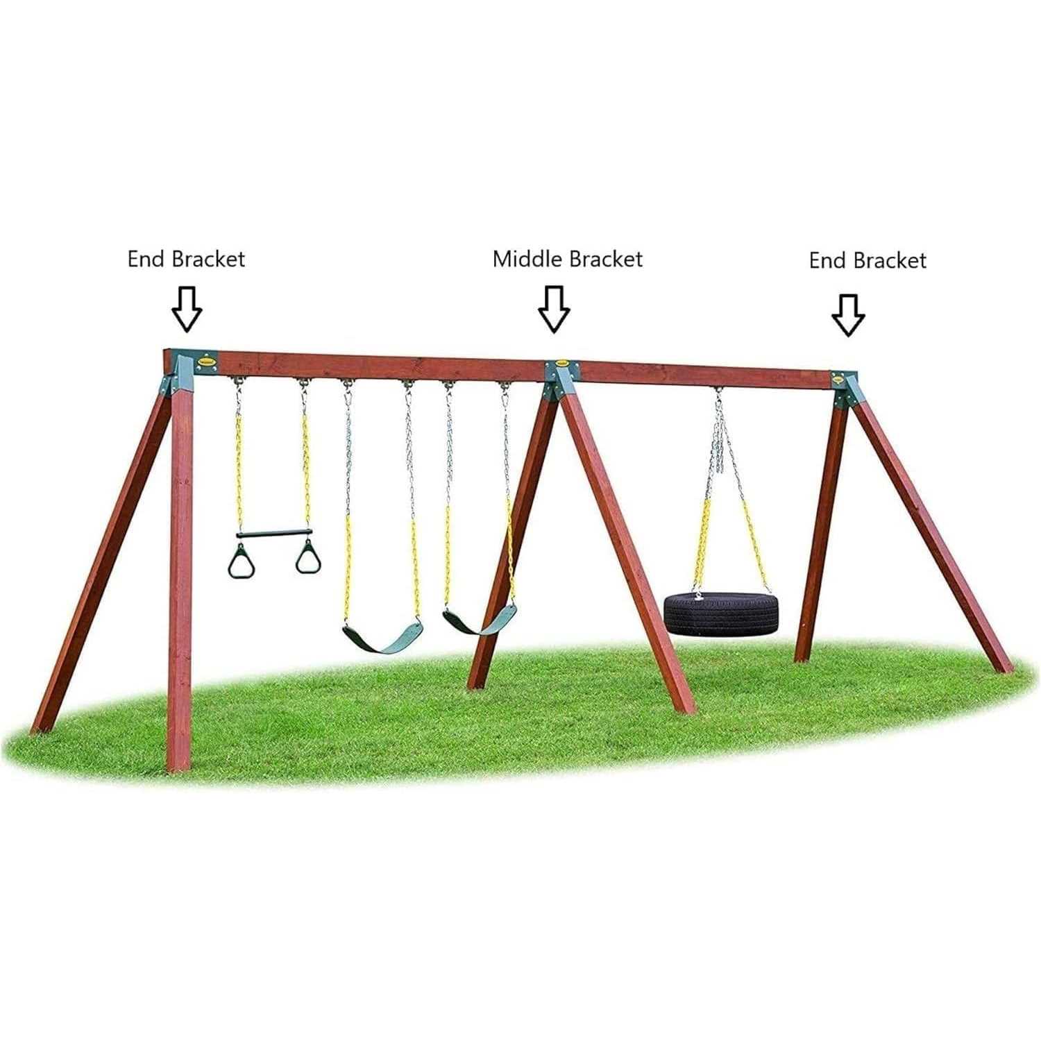 Eastern Jungle Gym Easy 1-2-3 A-Frame 2 Brackets Swing Set - Image 3
