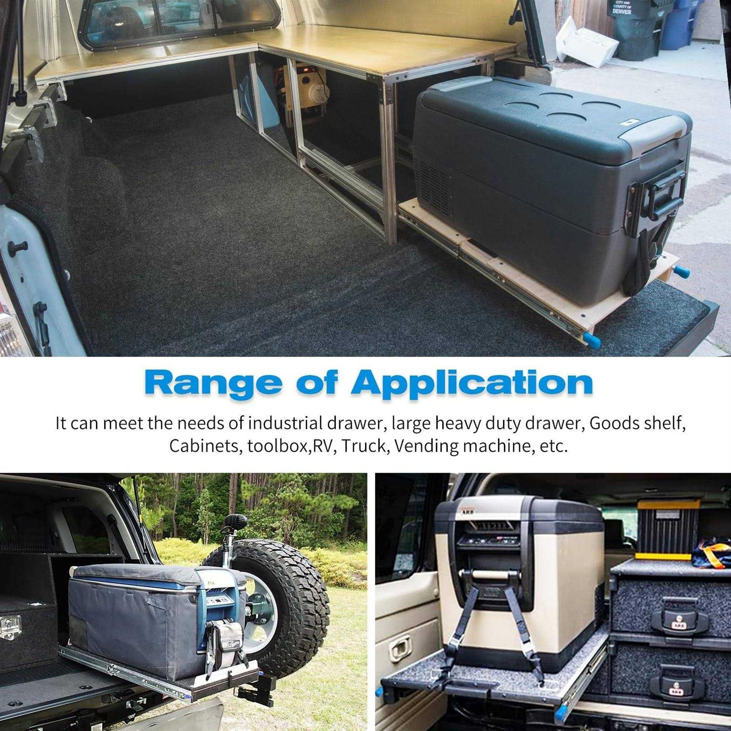 YENUO Heavy Duty Locking Drawer Slides Full Extension Runners With Lock 12 14 16 18 20 22 24 26 28 30 32 34 36 38 40 Inch Side Mount Ball Bearing - Image 5