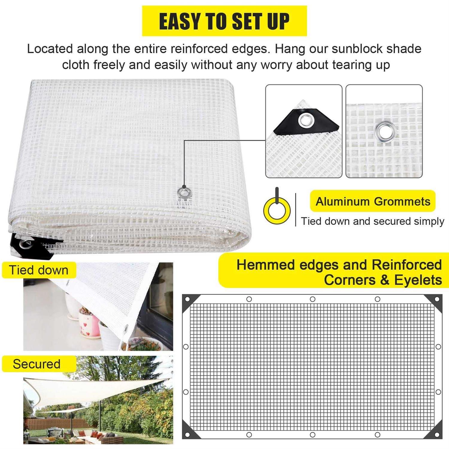 Clear Greenhouse Heavy Duty Tarp 14 Mil Clear Waterproof Cover,UV Resistant Poly Tarp with Grommets Superior Strength,for Gardening - Image 5