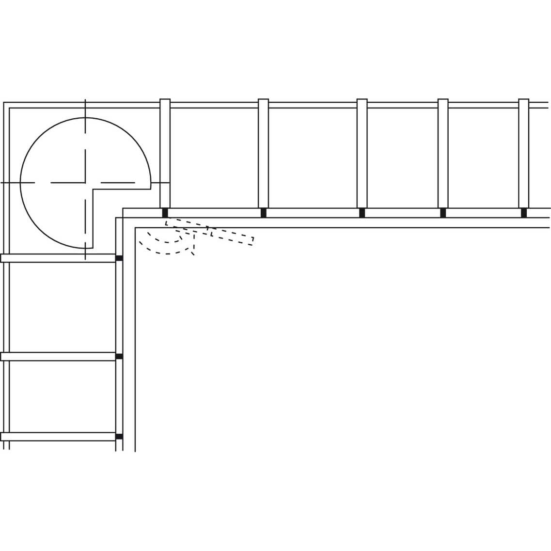 Kitchen Inventions heavy duty full inset adjustable concealed pie-cut corner cabinet door hinge with 78 degree opening angle - Image 2