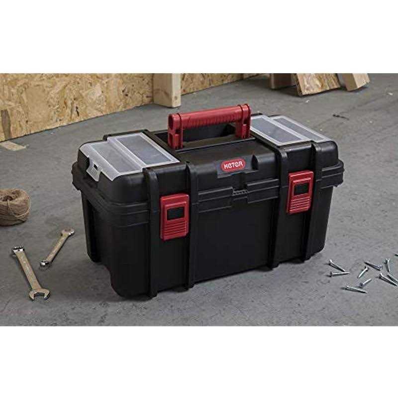 Hyper Tough 19-inch Toolbox, Plastic Tool and Hardware Storage - Image 3