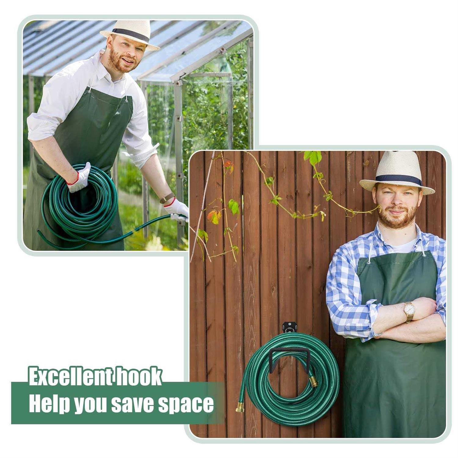 Hose Holder Wall Mount,1pc Black Garden Hose Holder,Water Hose Holders for Outside,Hold 125ft Hose, Durable and Heavy Duty Rust-Free Hose Rack - Image 3