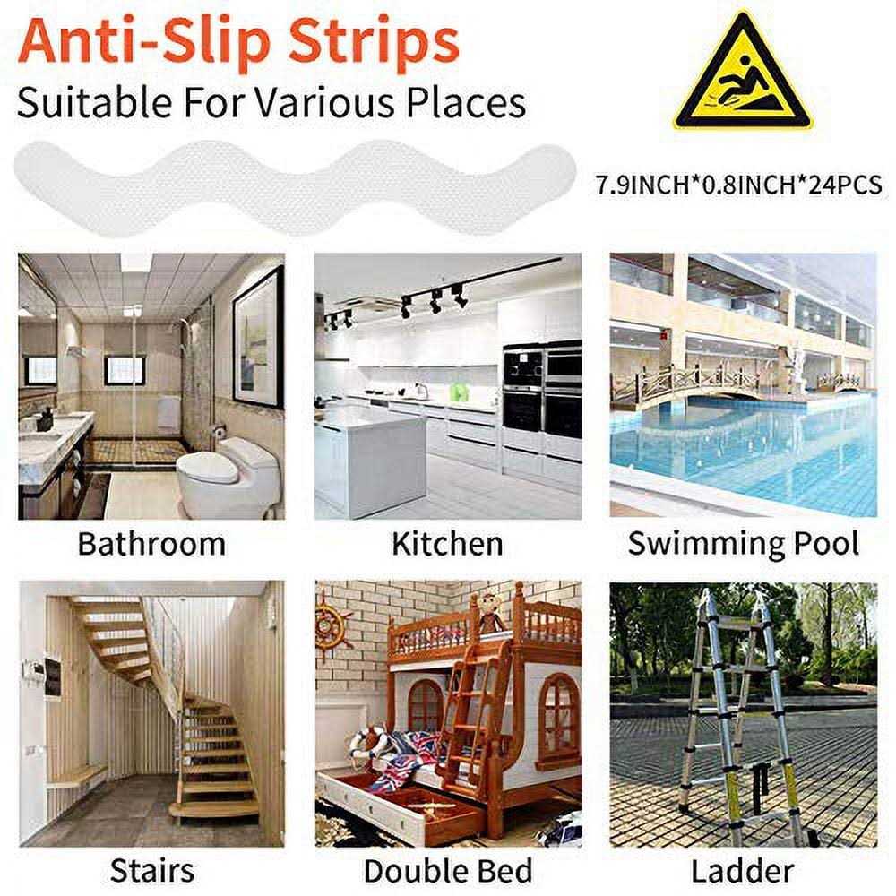 Secopad Patented Anti Slip Shower Stickers 24 PCS Safety Bathtub Strips Adhesive Decals with Premium Scraper for Bath Tub Shower Stairs - Image 3