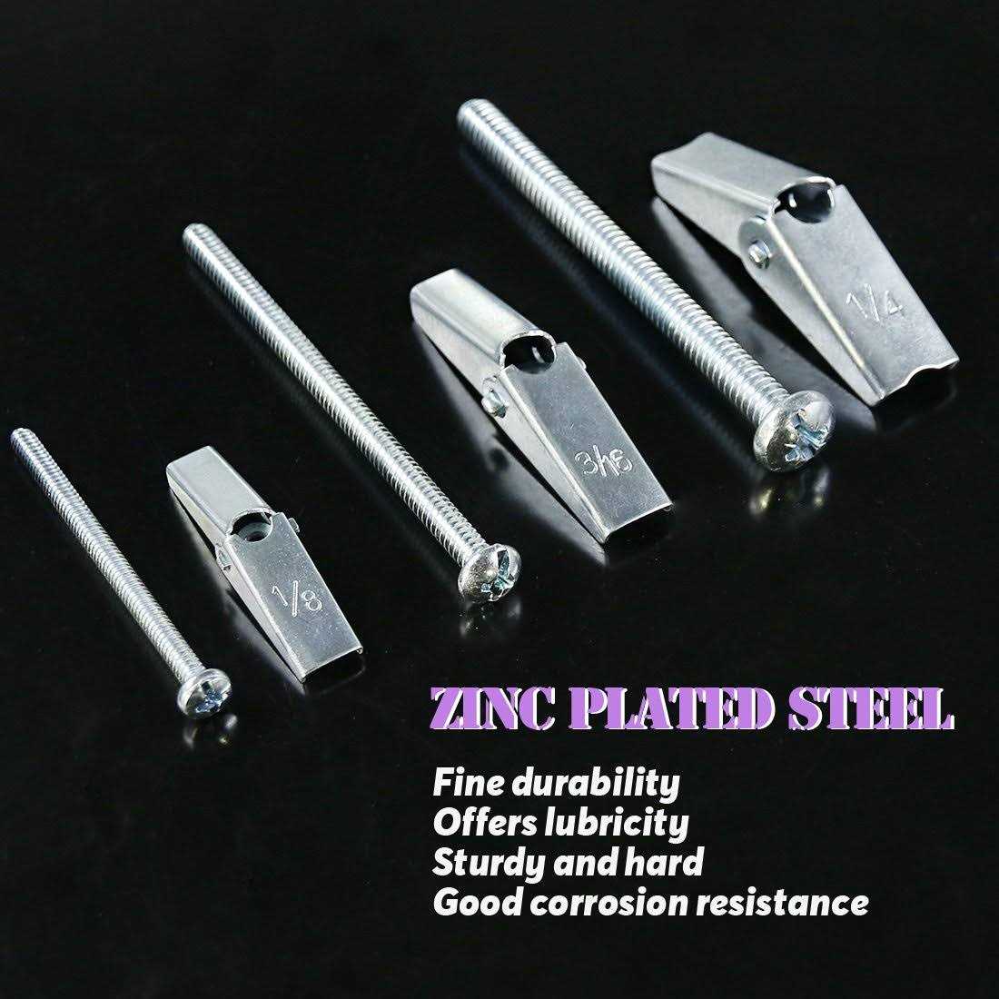 Swpeet Assorted 24 Pcs Toggle Bolt and Wing Nut Kit for Hanging Heavy Items on Drywall - Image 3