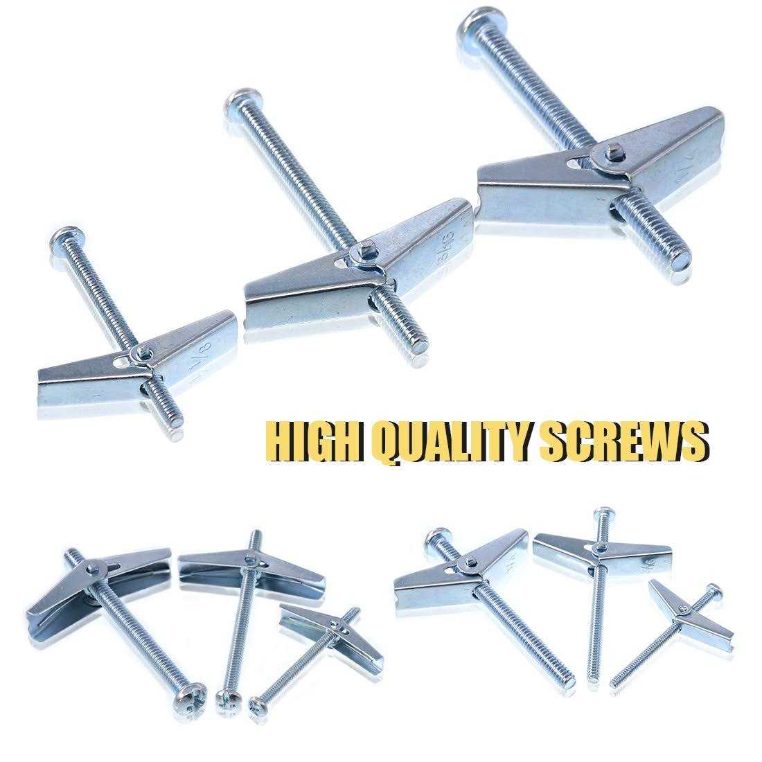 Swpeet Assorted 24 Pcs Toggle Bolt and Wing Nut Kit for Hanging Heavy Items on Drywall - Image 5