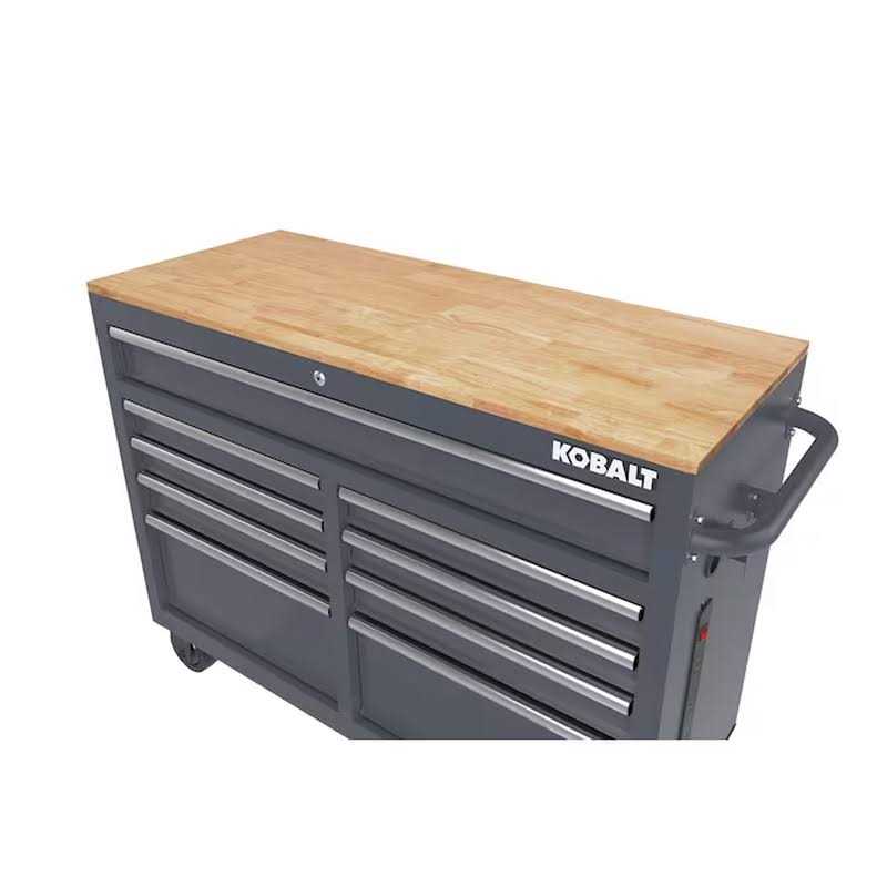 46.1-in L x 37.2-in H 9-Drawers Rolling Gray Wood Work Bench - Image 5