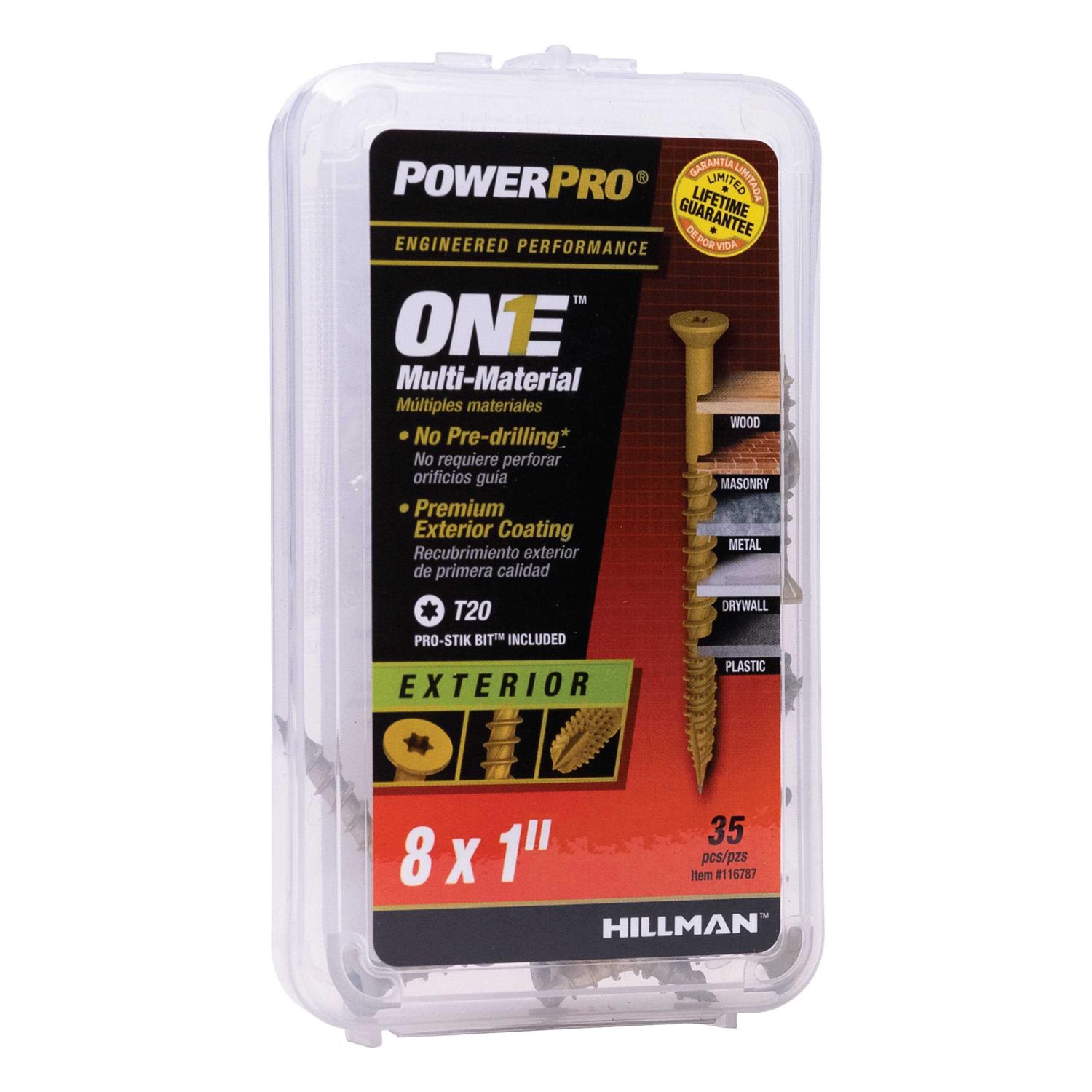 Hillman Power Pro One Multi-Material Flat Head Screws