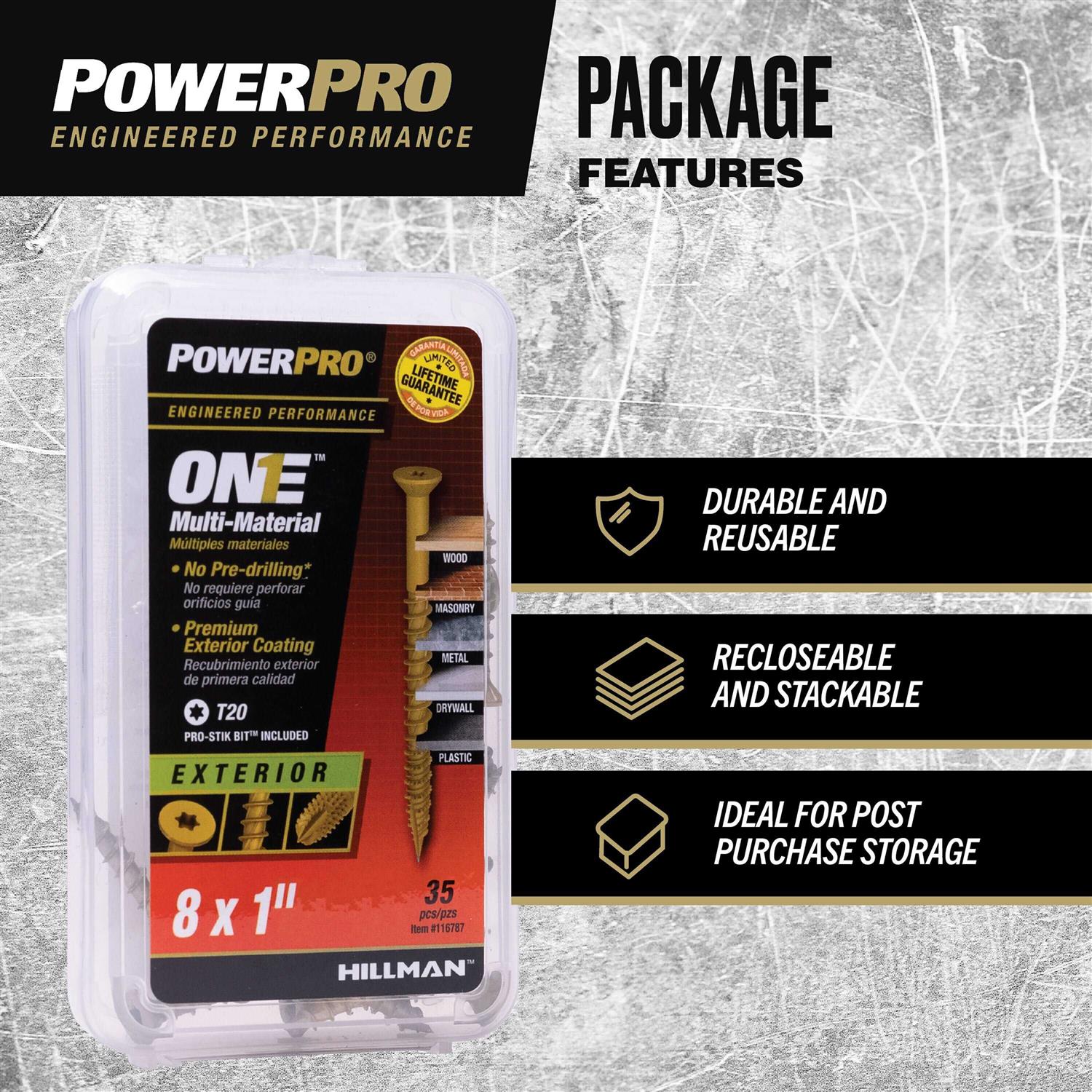 Hillman Power Pro One Multi-Material Flat Head Screws - Image 2