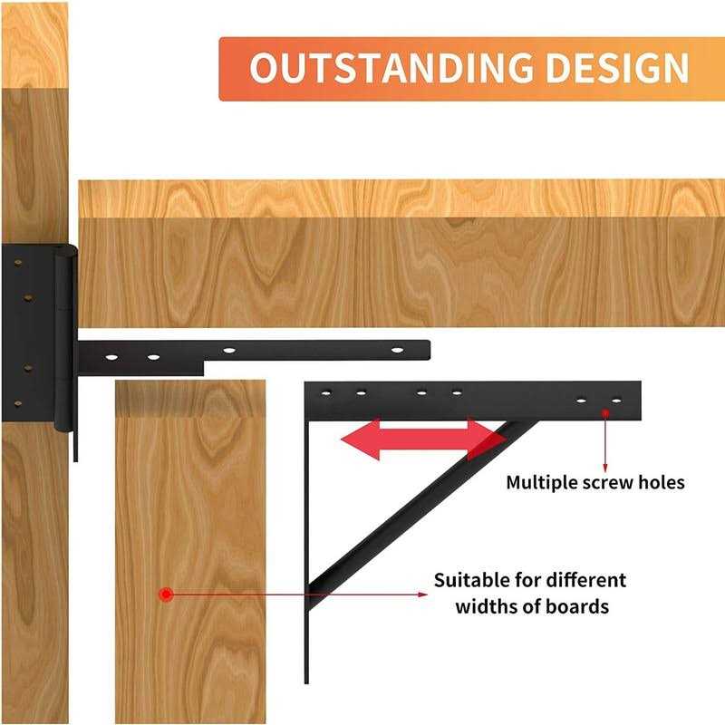 Homydom Gate Frame Kit Heavy Duty Adjustable No Sag Gate Kit for Wooden Easy Gate Bracket Gate Corner Brace Bracket Durable Solid Iron for Shed Doors - Image 3