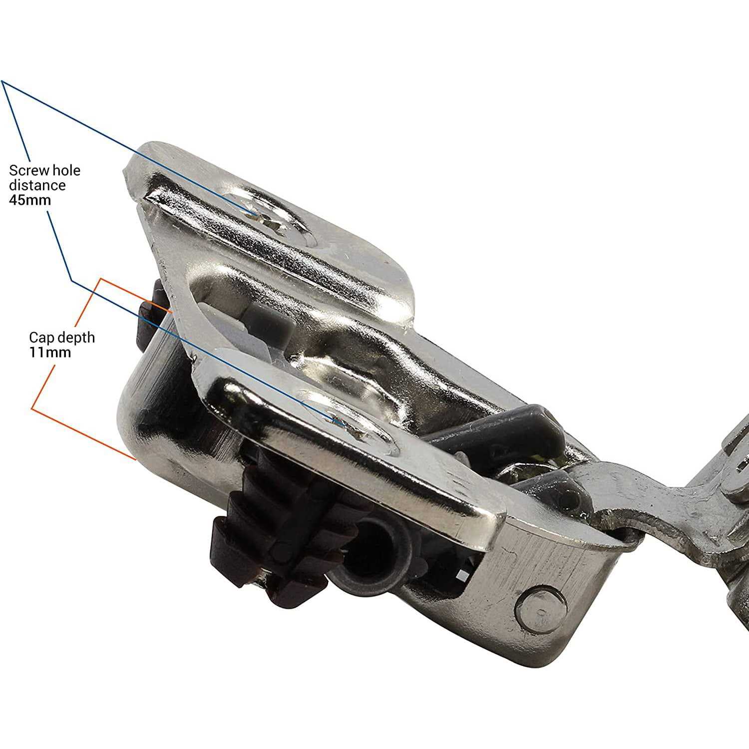 DTC 1-1/4 inch Overlay Soft Close 105 Degree 2 Cam Press In Face Frame Cabinet Hinge - Image 4