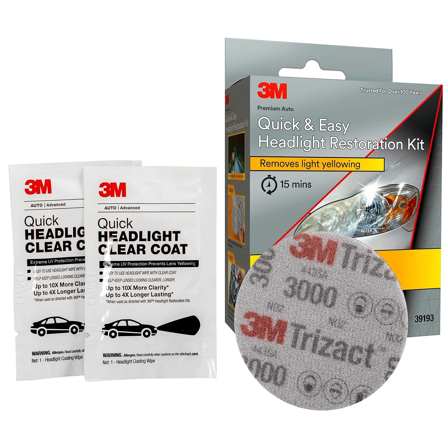 3M Quick and Easy Headlight Restoration Kit Removes Light Yellowing in 15-Minutes - Image 3