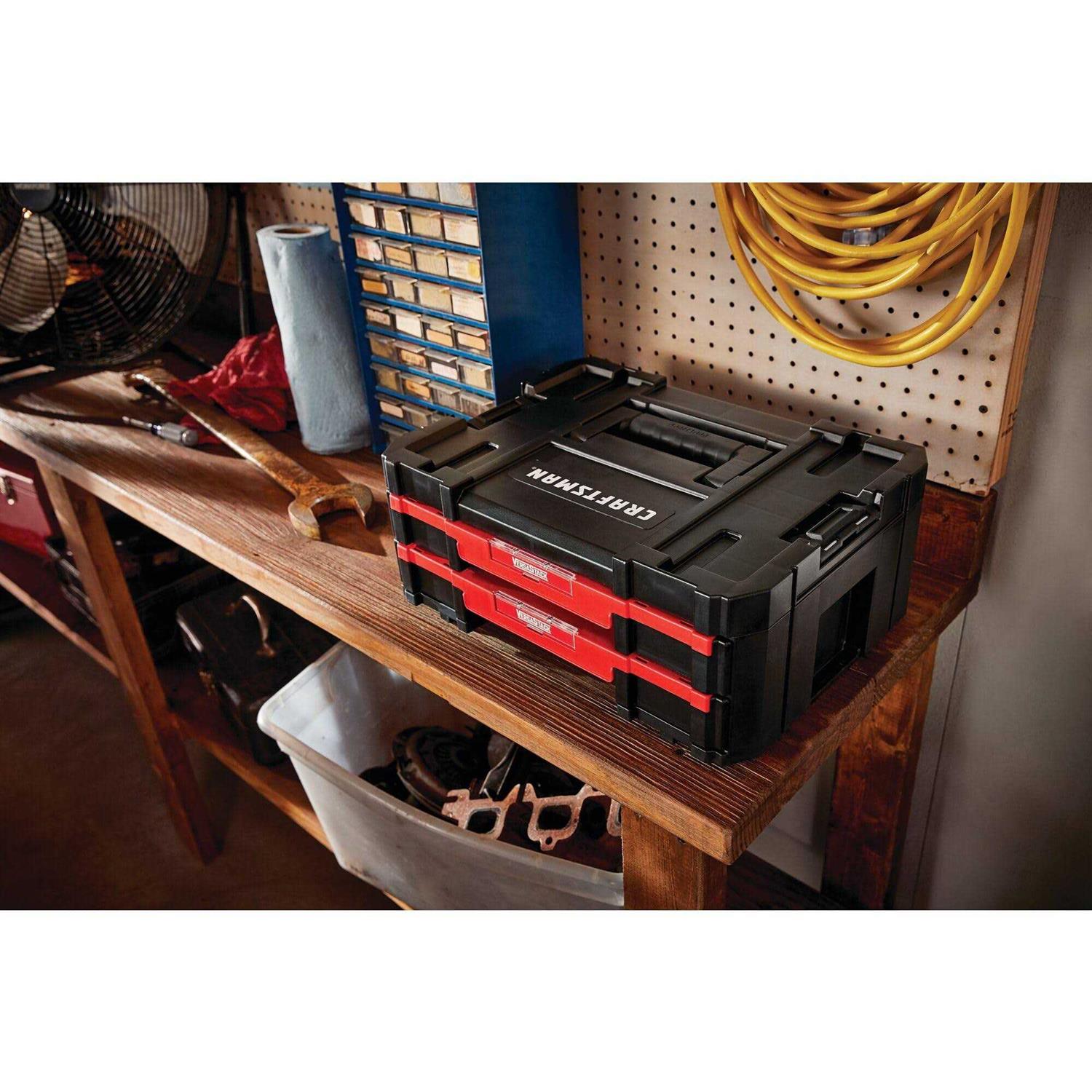 Craftsman VERSASTACK 17 in. 2-Drawer Tool Box Black/Red - Image 4