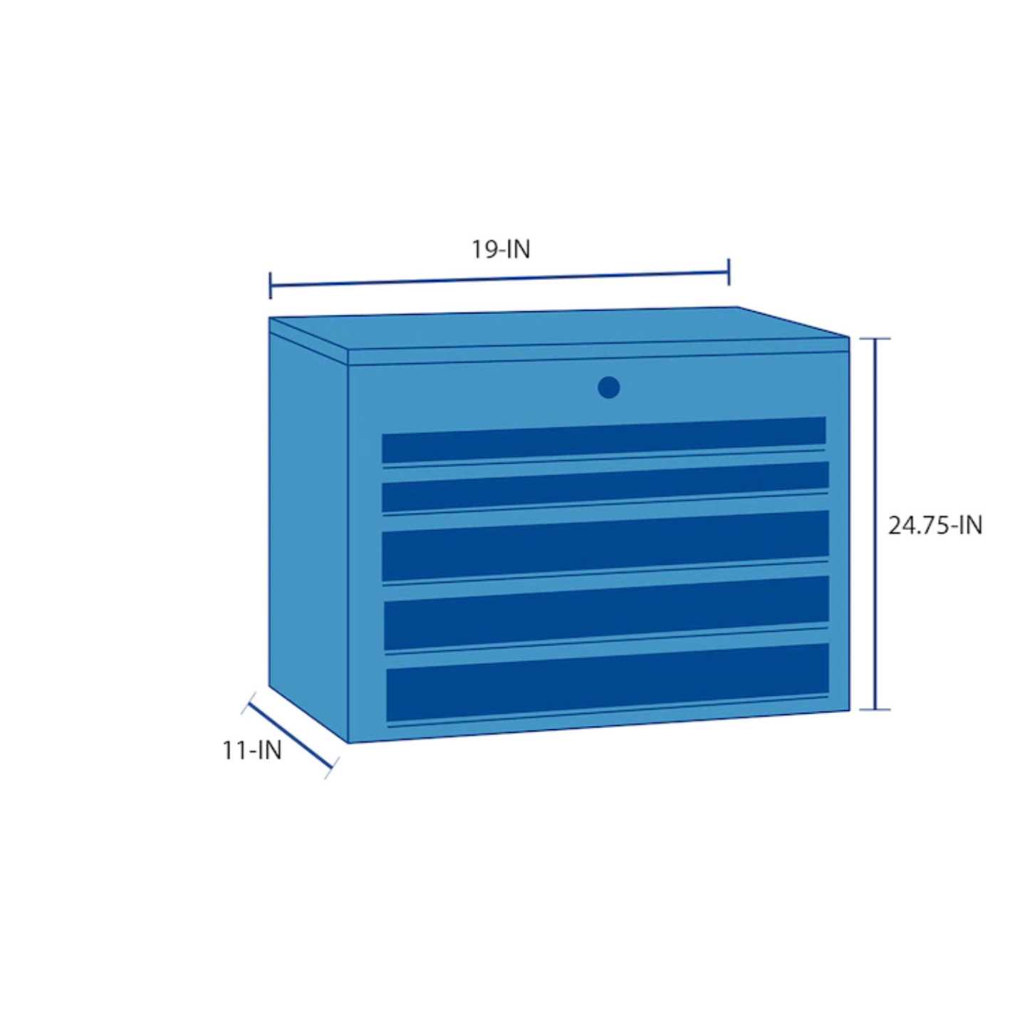 Craftsman DIY 19-in Red Plastic Wheels Lockable Tool Box - Image 3