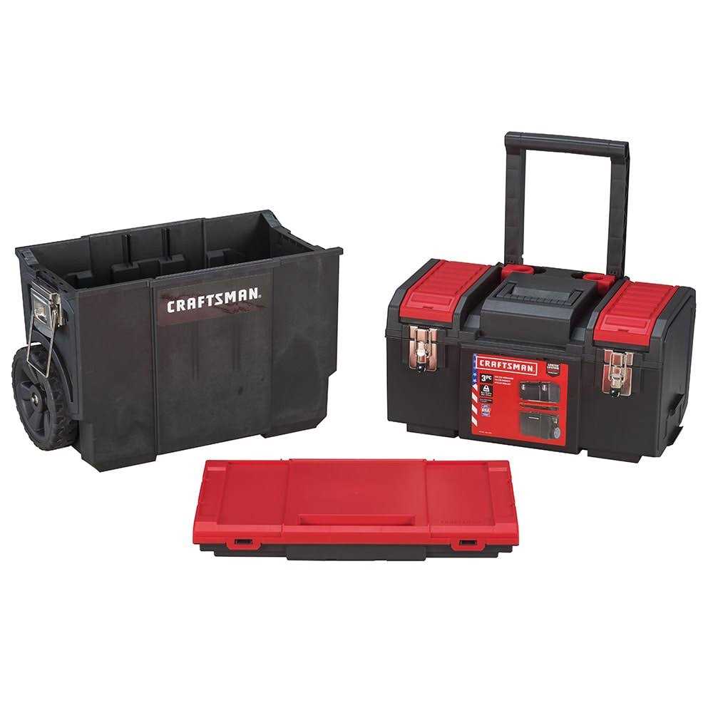 Craftsman DIY 19-in Red Plastic Wheels Lockable Tool Box - Image 5