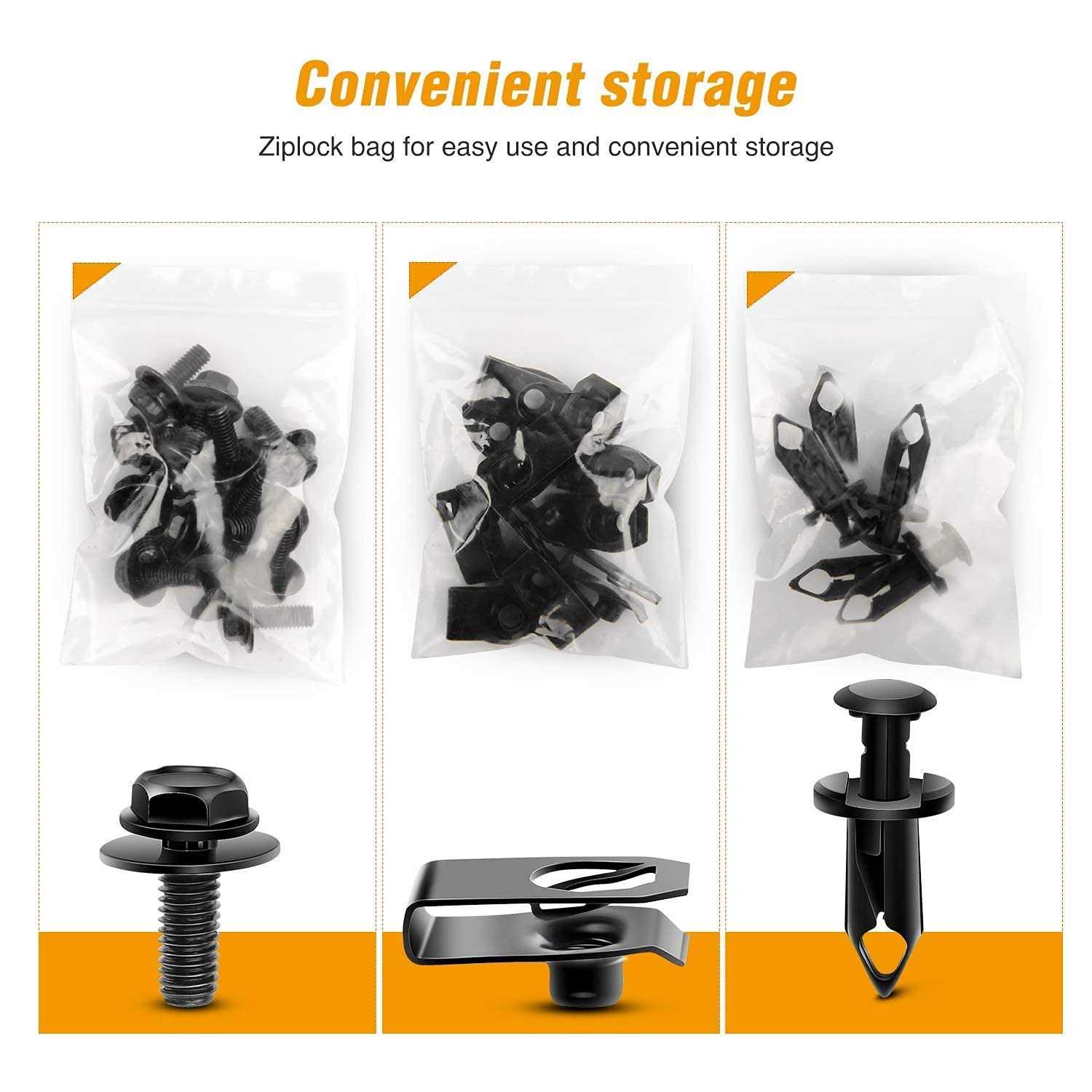 Gooacc Grc-70 35pcs Engine Under Cover Splash Shield Guard Body Bolts Bumper Fender Liner Push Retainer Fastener Rivet Clips - Image 3