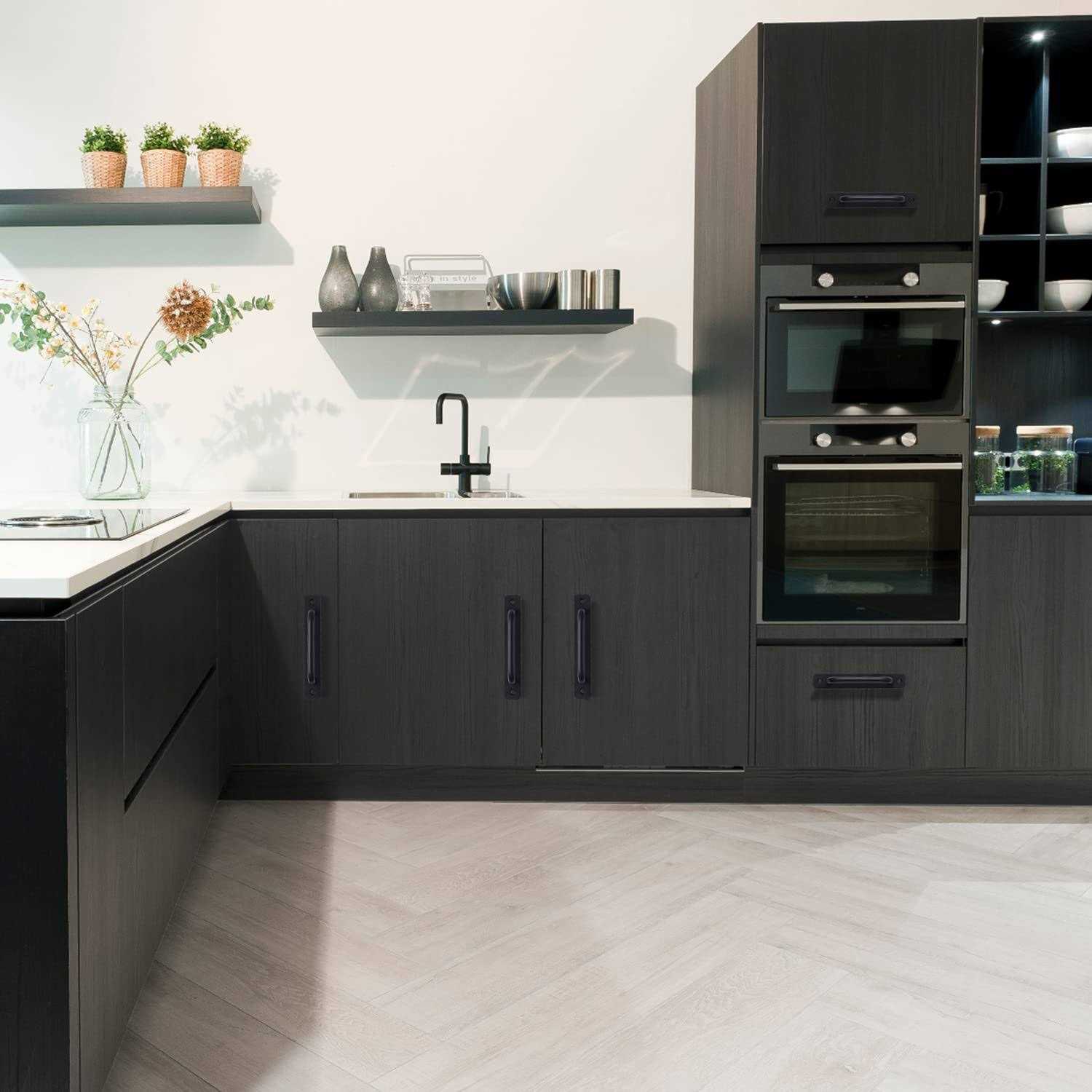 Westablize 5 inch 128 mm Matte Black Cabinet Handles Aluminum Drawer Pulls Sliding Door Pulls - Image 5