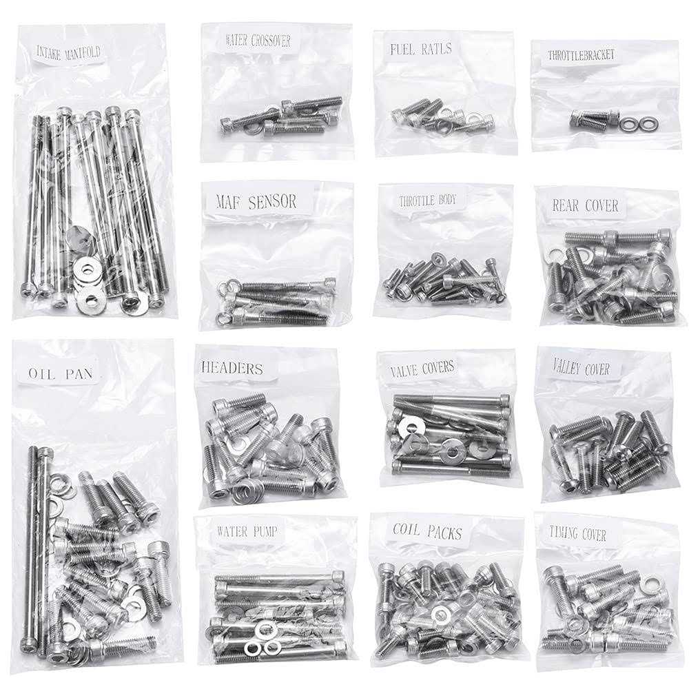 PTNHZ LS LS1 LS6 Stainless Steel Engine Bolt Kit Bolts Gaskets Fasteners Kit Relacement For 98-02 Camaro Firebird 04 GTO - Image 3