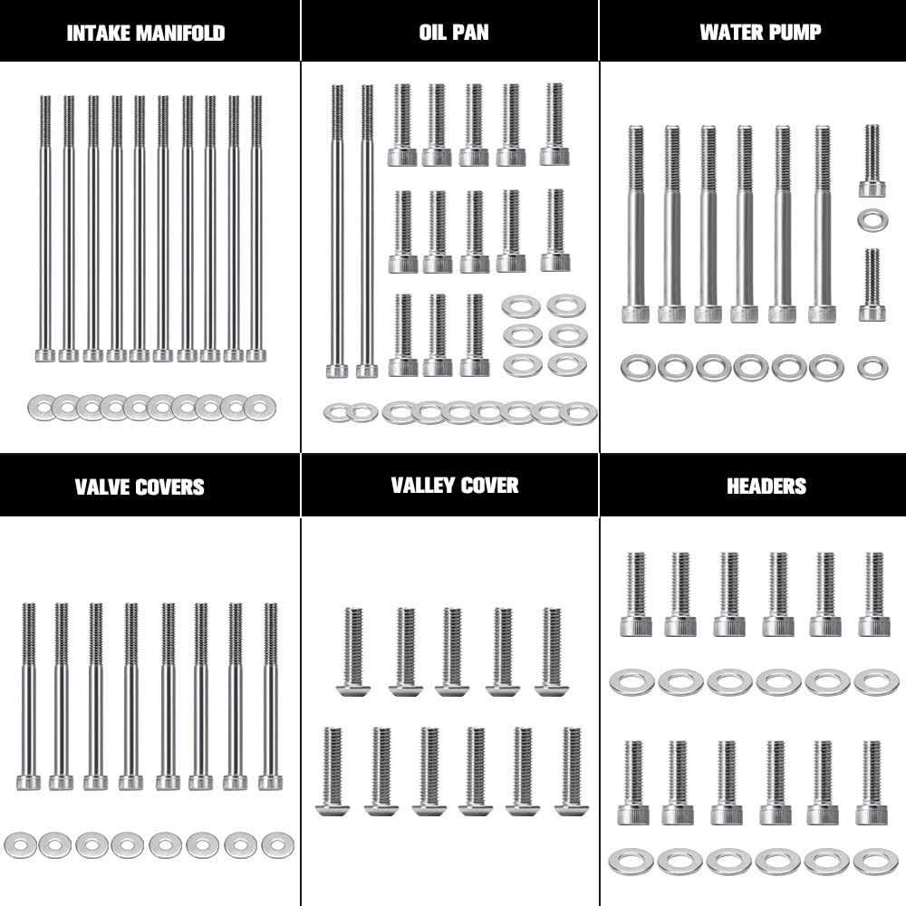 PTNHZ LS LS1 LS6 Stainless Steel Engine Bolt Kit Bolts Gaskets Fasteners Kit Relacement For 98-02 Camaro Firebird 04 GTO - Image 4