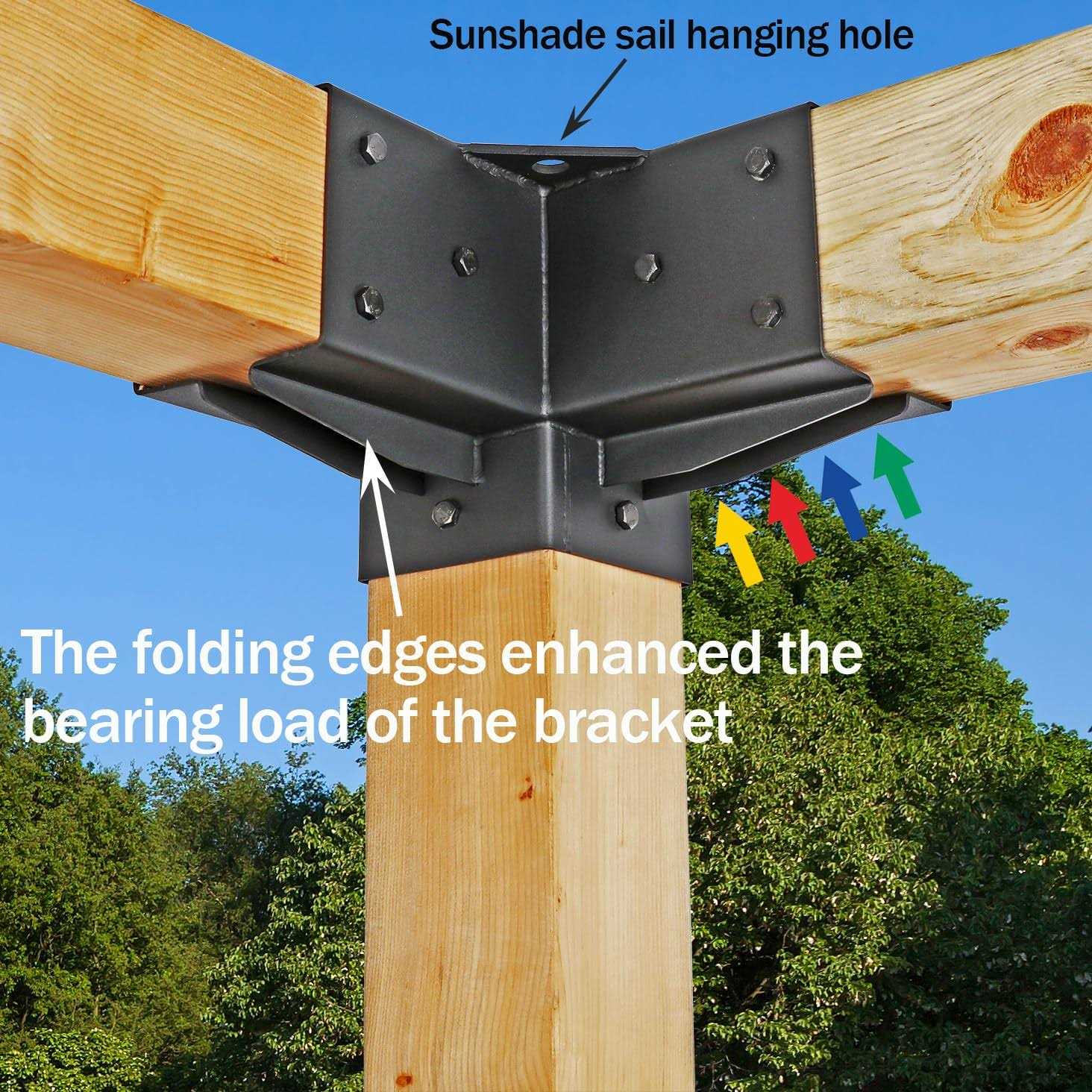 Antsky Stainless Steel 3-way Right Angle Corner Screws Wood Beams,Pergola/gazebo Kit - Image 3