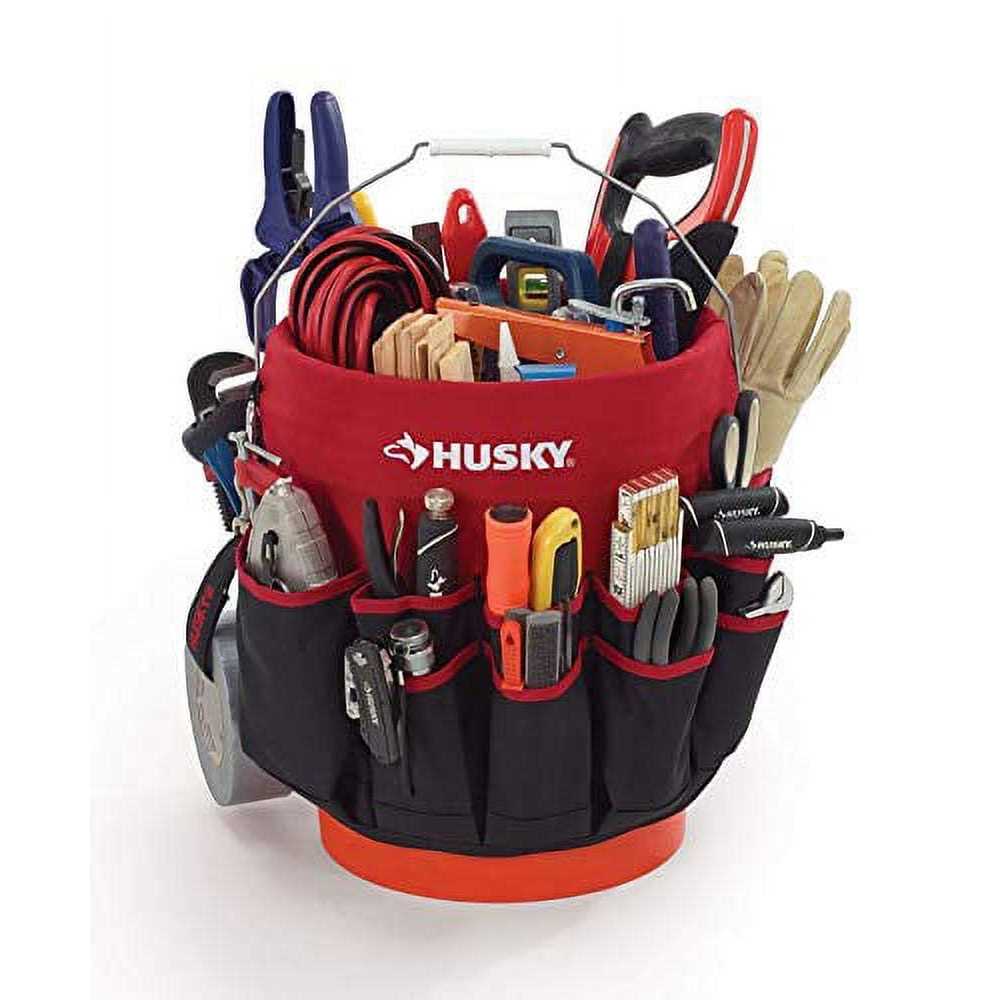 Husky HD10030 12 in. 30 Pocket Heavy Duty 5 Gallon Bucket Storage Tool Bag HD10030-TH - Image 5