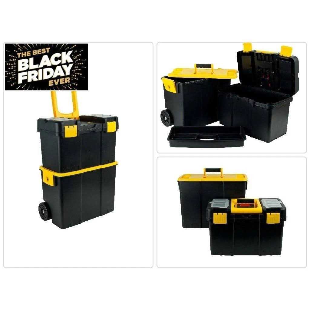 Stalwart Stackable Mobile Tool Box with Wheels - Image 3