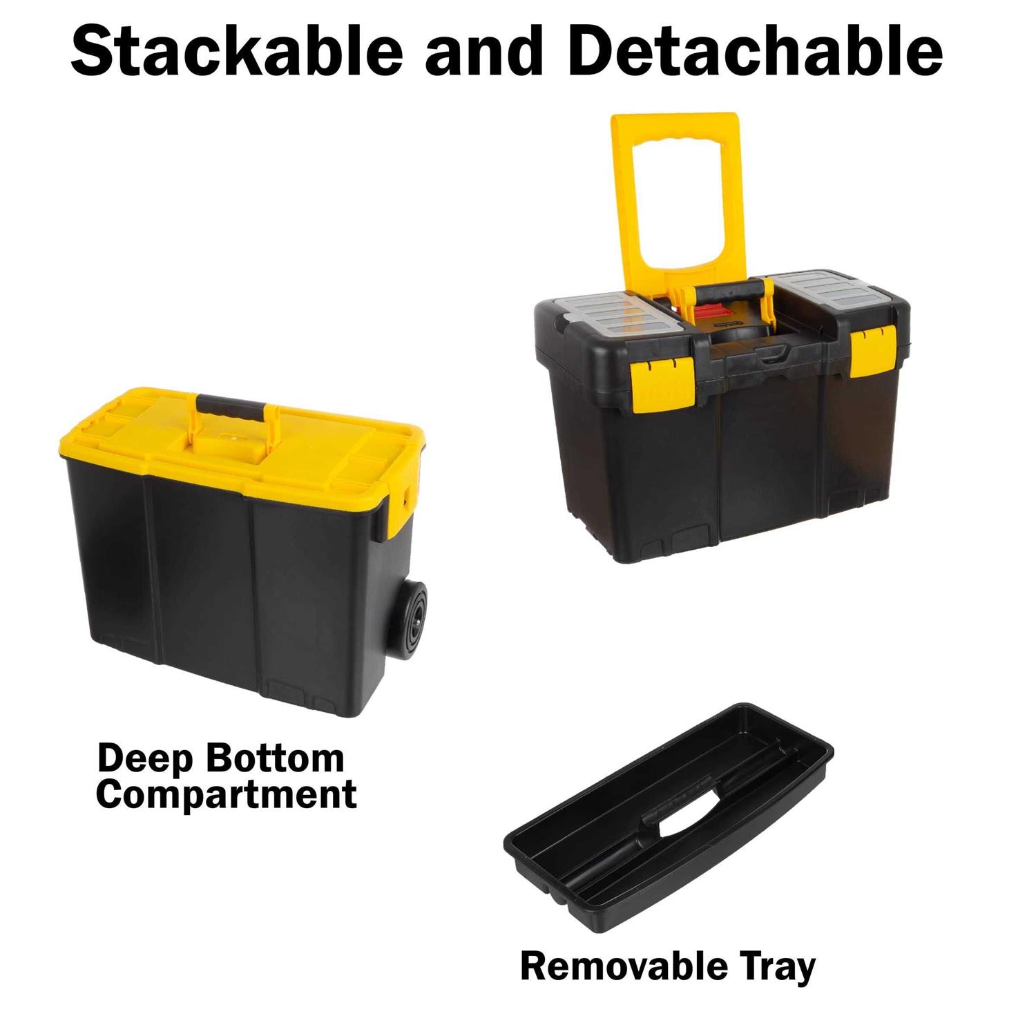 Stalwart Stackable Mobile Tool Box with Wheels - Image 4