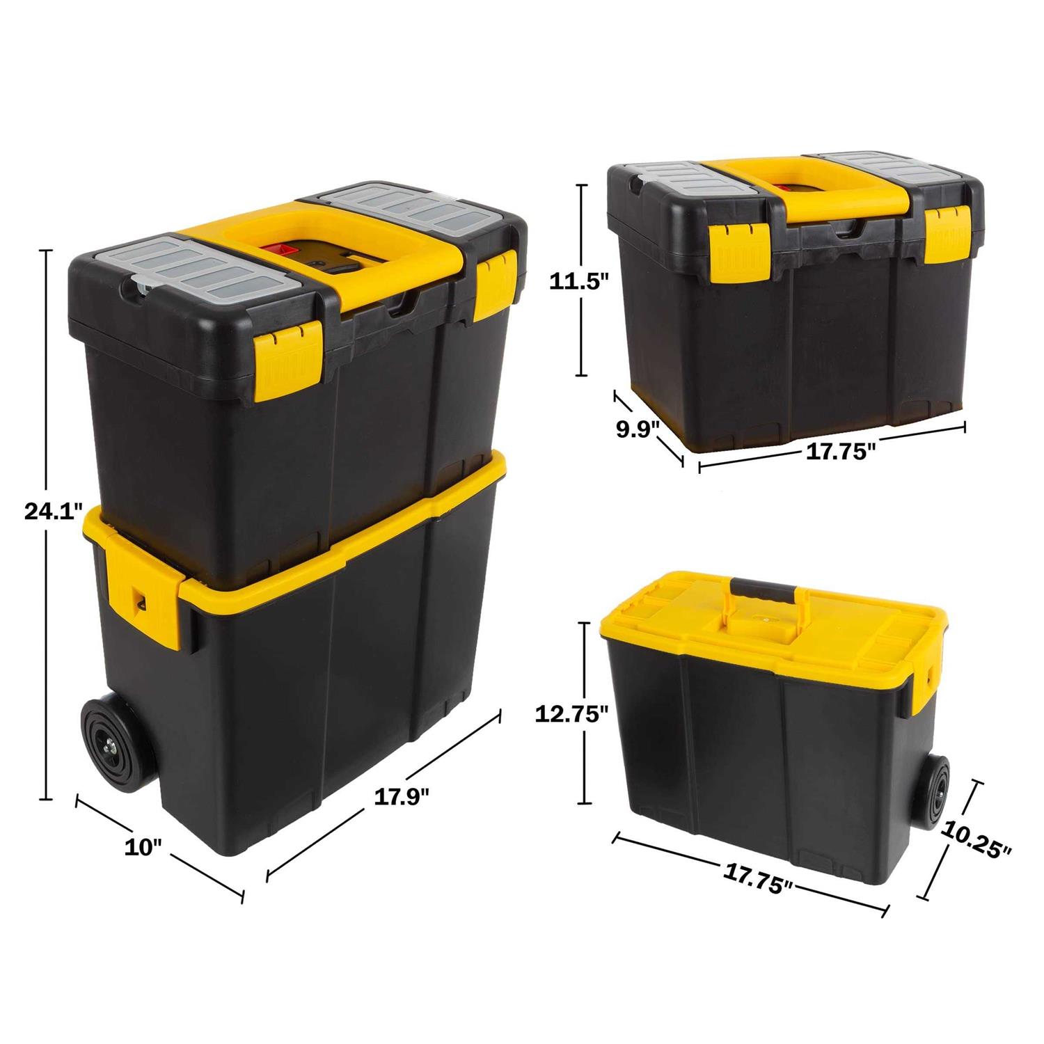 Stalwart Stackable Mobile Tool Box with Wheels - Image 5