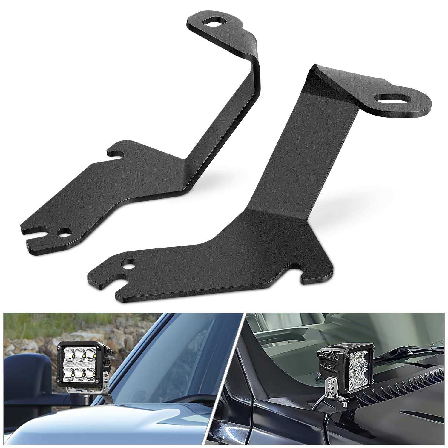 Nilight Ditch Light Brackets Hood Hinges Mount Bracket Kit for Auxiliary Offroad LED Pod Light Work Lights on 1999-2006 Chevrolet Silverado Tahoe