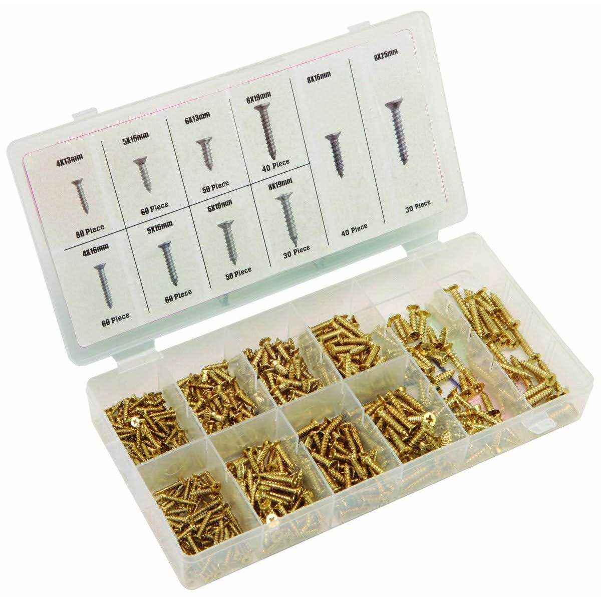 Storehouse 500 piece Brass Plated Wood Screw Assortment - Image 4