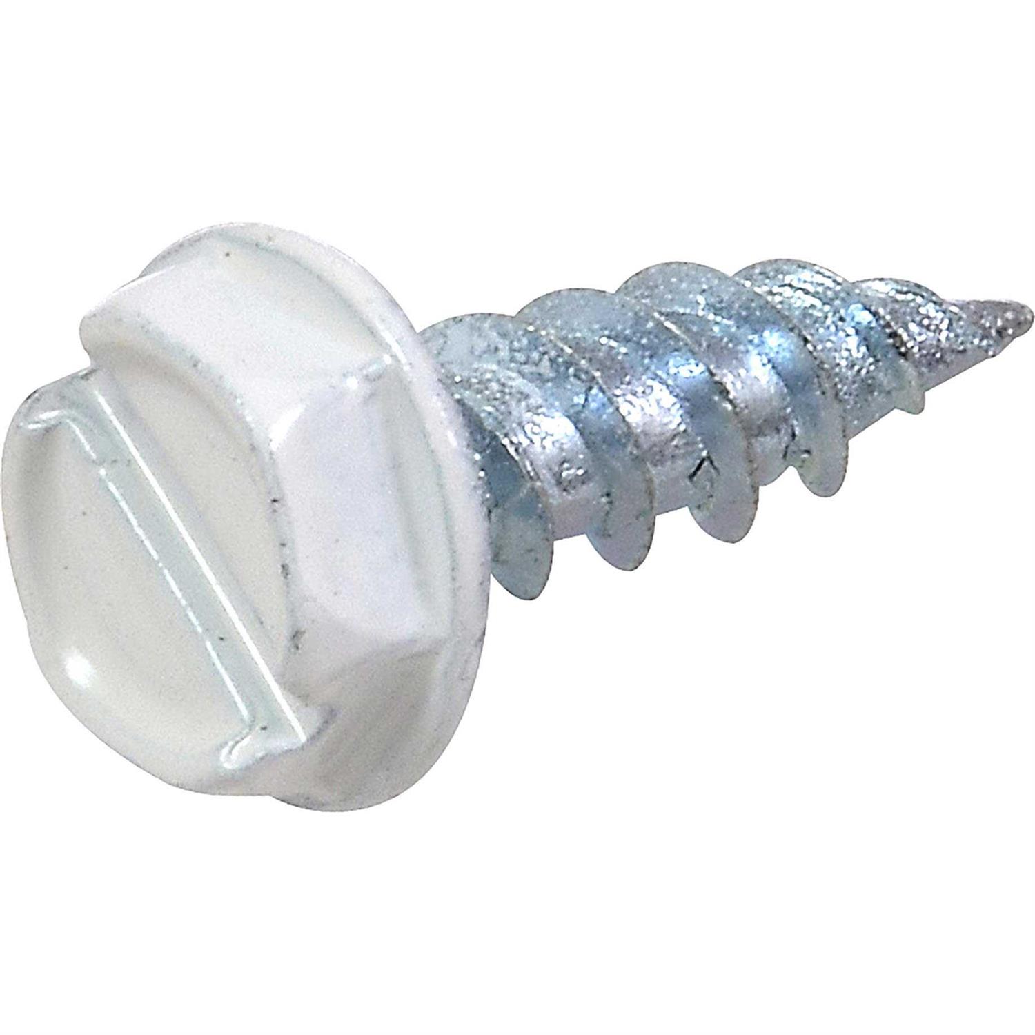 Hillman White Painted Hex Washer-Head Self-Piercing Screws