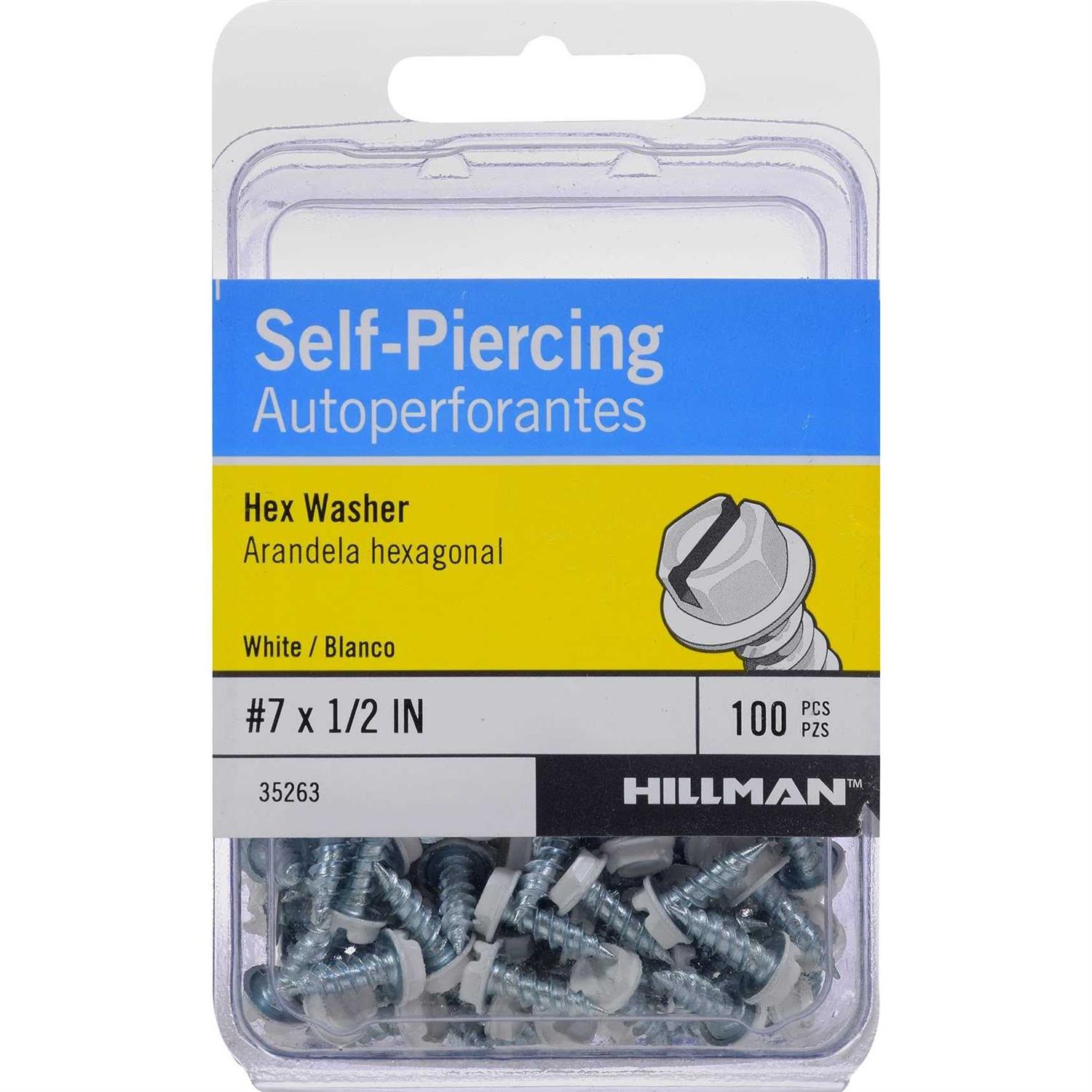 Hillman White Painted Hex Washer-Head Self-Piercing Screws - Image 2