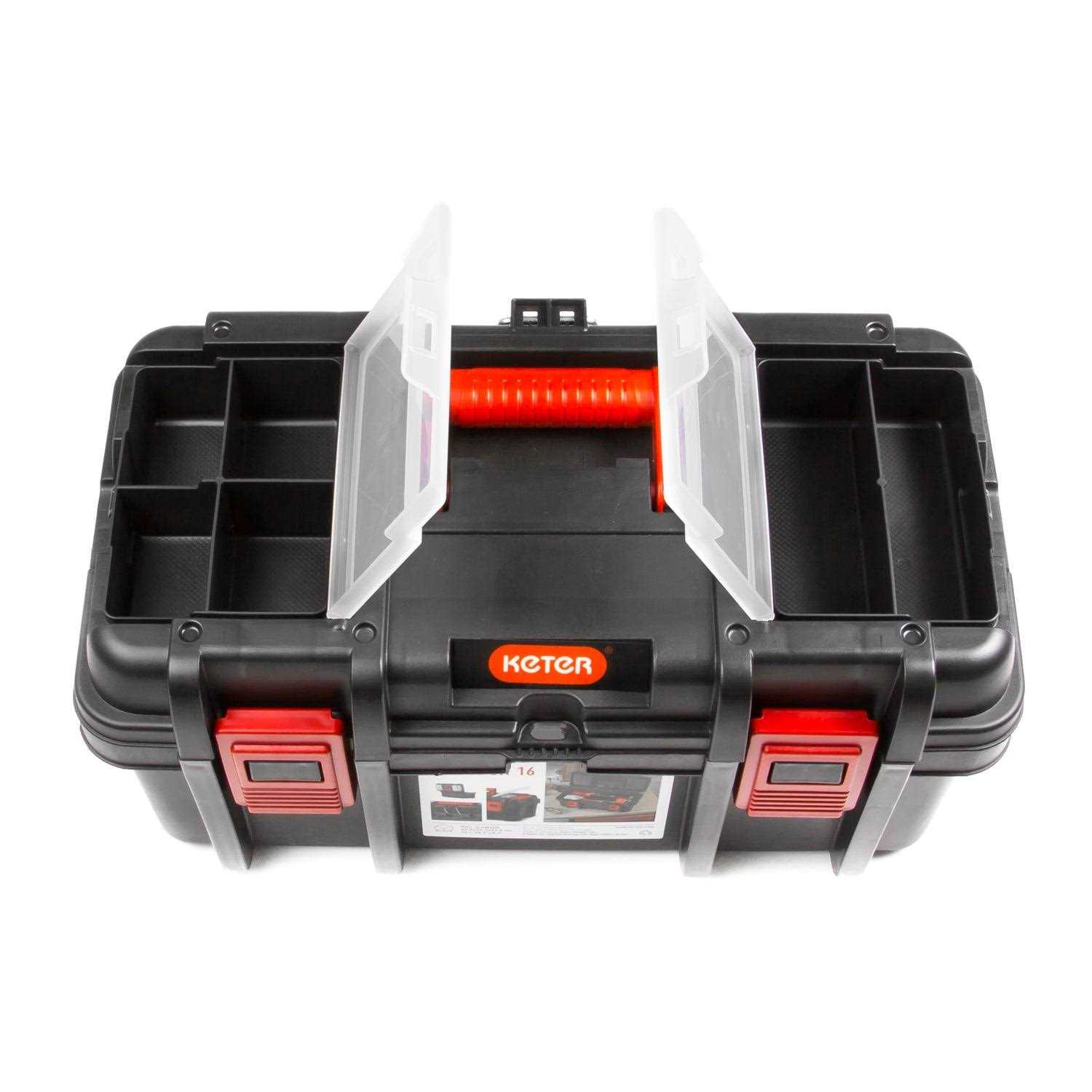 Hyper Tough 16-inch Toolbox, Plastic Tool and Hardware Storage - Image 2