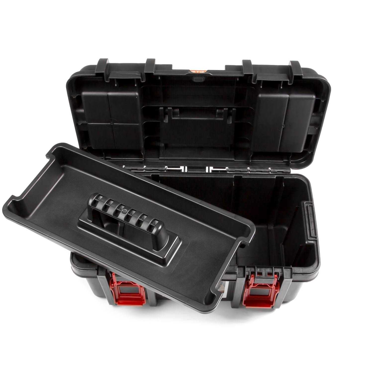 Hyper Tough 16-inch Toolbox, Plastic Tool and Hardware Storage - Image 5
