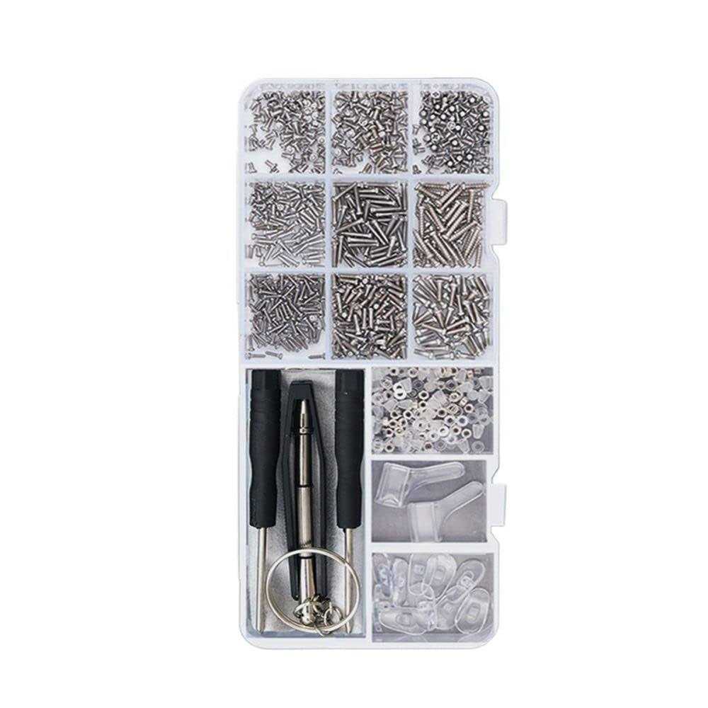 Glasses Screws Repair Kit,Eyeglass Sunglasses Screws Set Screw Nuts Nose Pads Complete Glasses Screws with Screwdriver Tweezer - Image 4