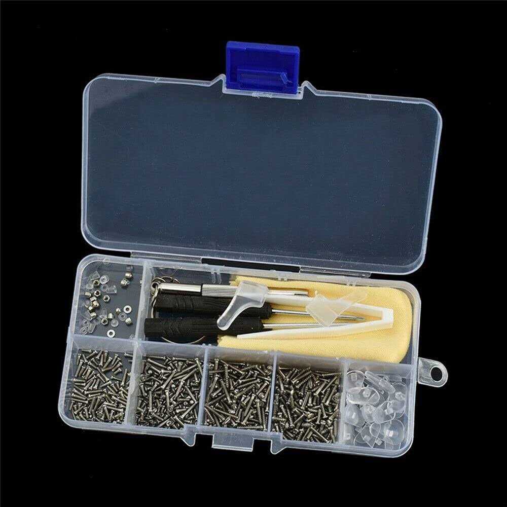 Glasses Screws Repair Kit,Eyeglass Sunglasses Screws Set Screw Nuts Nose Pads Complete Glasses Screws with Screwdriver Tweezer - Image 5