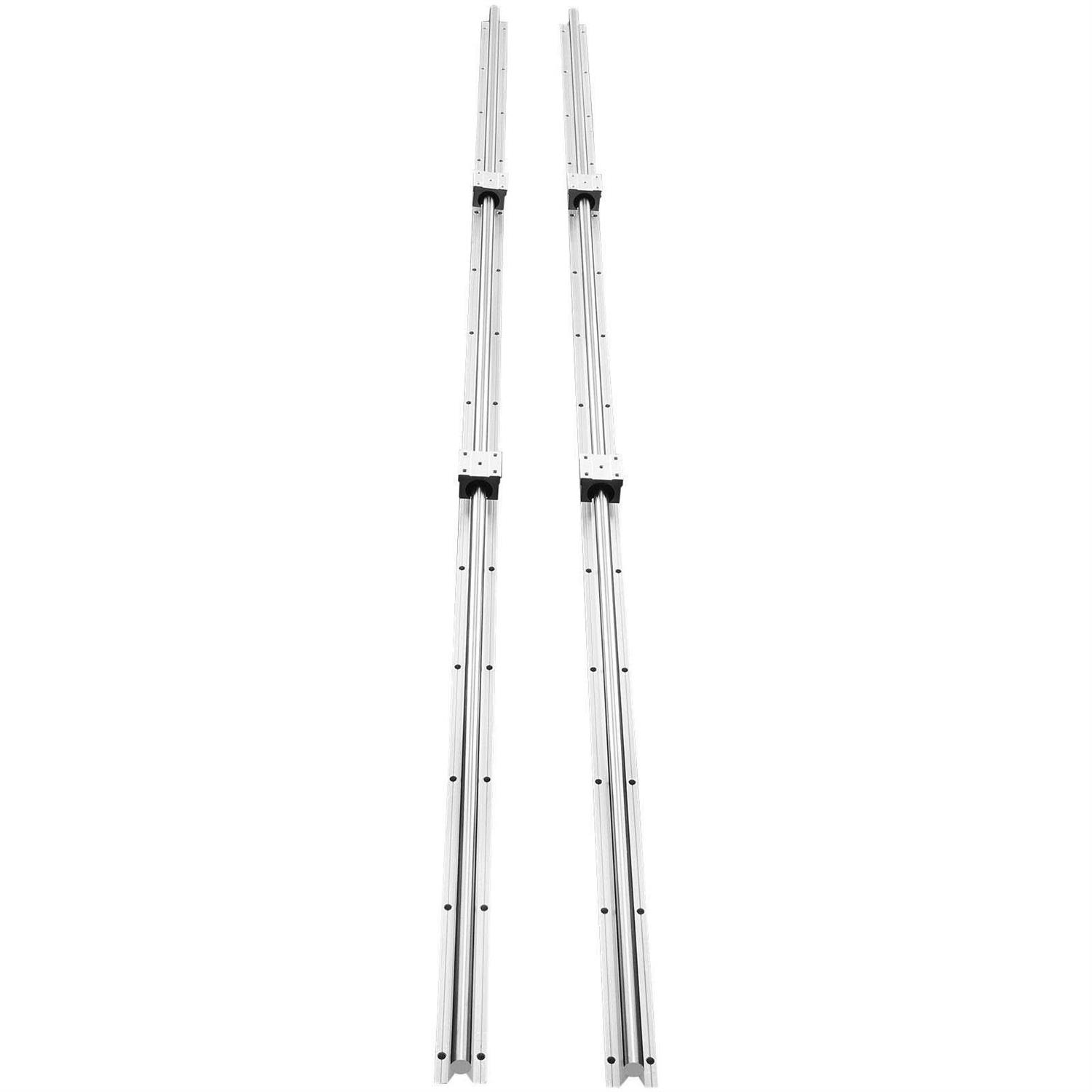 VEVOR Linear Guide Rail Set, SBR20 2200mm, 2 Pcs 86.6 in/2200 mm SBR20 Guide Rails and 4 Pcs SBR20UU Slide Blocks - Image 4
