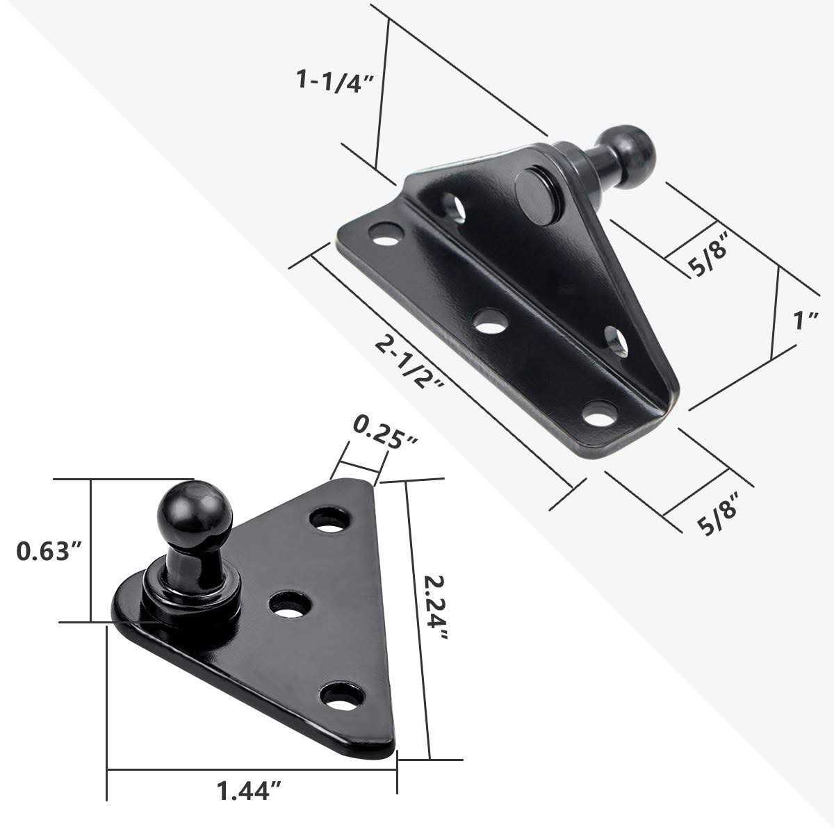 10mm Ball Stud Mounting Bracket for Gas Struts Lift Supports Shocks Spring Prop 4pcs - Image 3