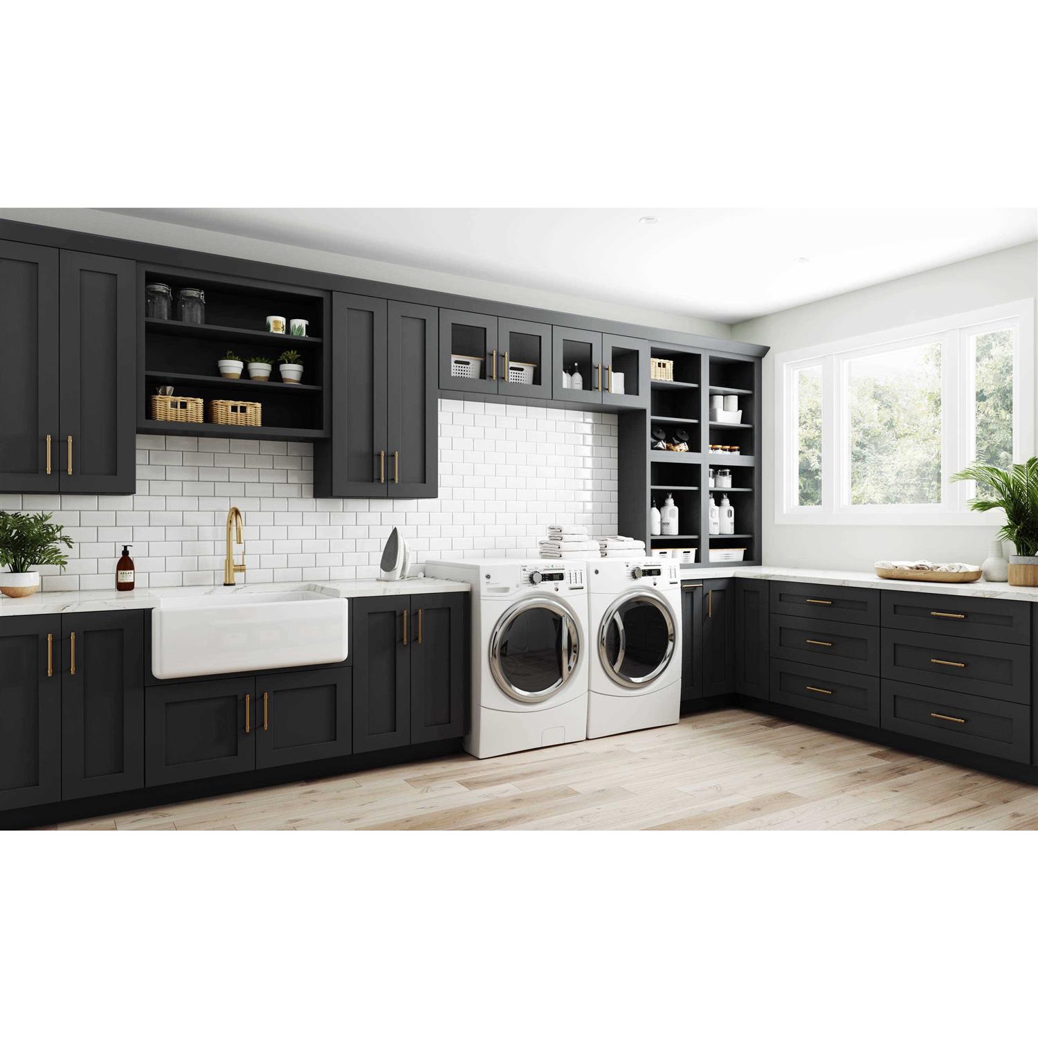 Home Decorators Collection Luxxe Cabinetry Newton 3-in W x 30-in H x 0.75-in D Deep Onyx Cabinet Fill Strip in Gray - Image 3