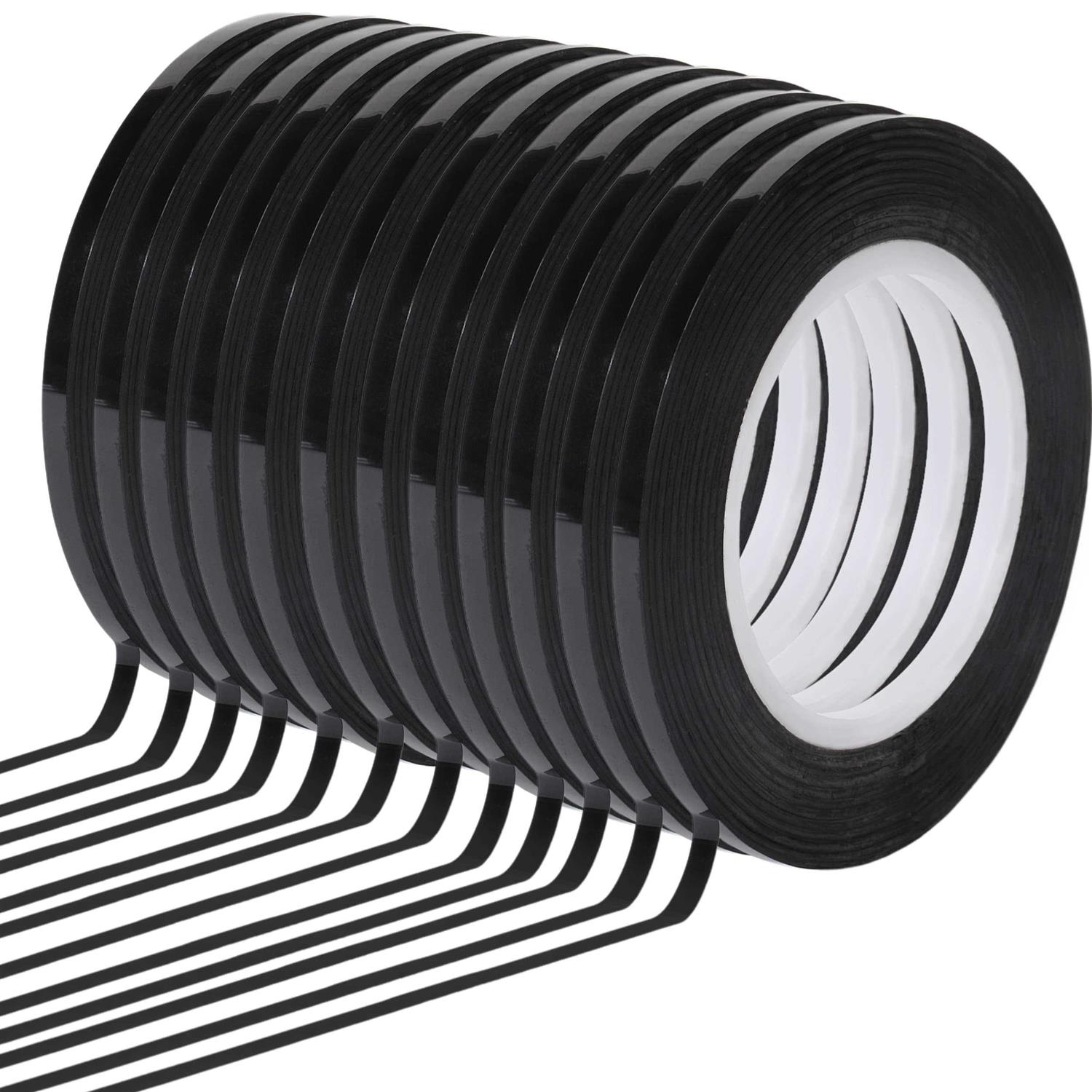 Mr Pen Whiteboard Tape 12 Pack Black Thin Tape for Dry Erase Board