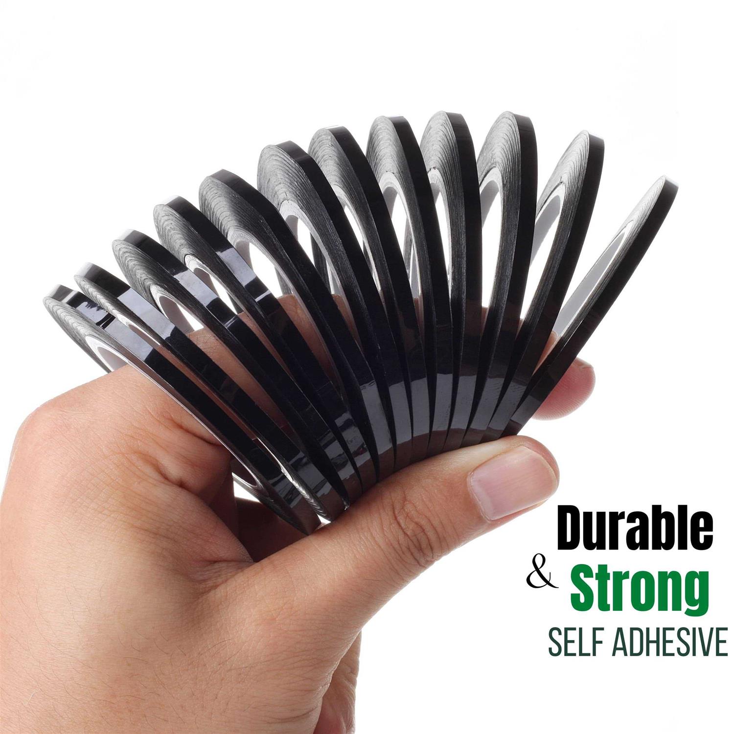 Mr Pen Whiteboard Tape 12 Pack Black Thin Tape for Dry Erase Board - Image 2